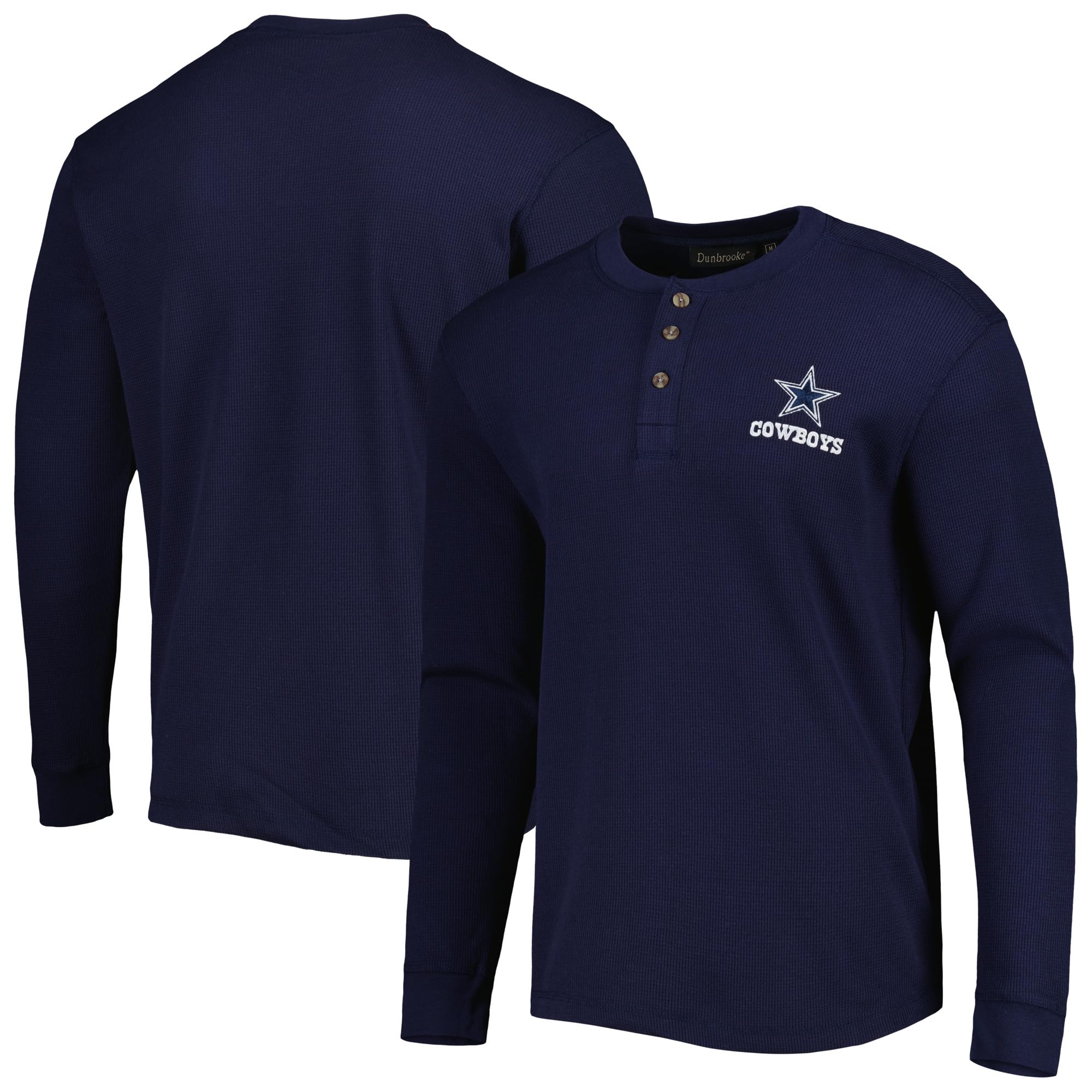 dunbrooke NFL Dallas Cowboys Mens Thermal HenleyThermal Henley, TEAM, Large