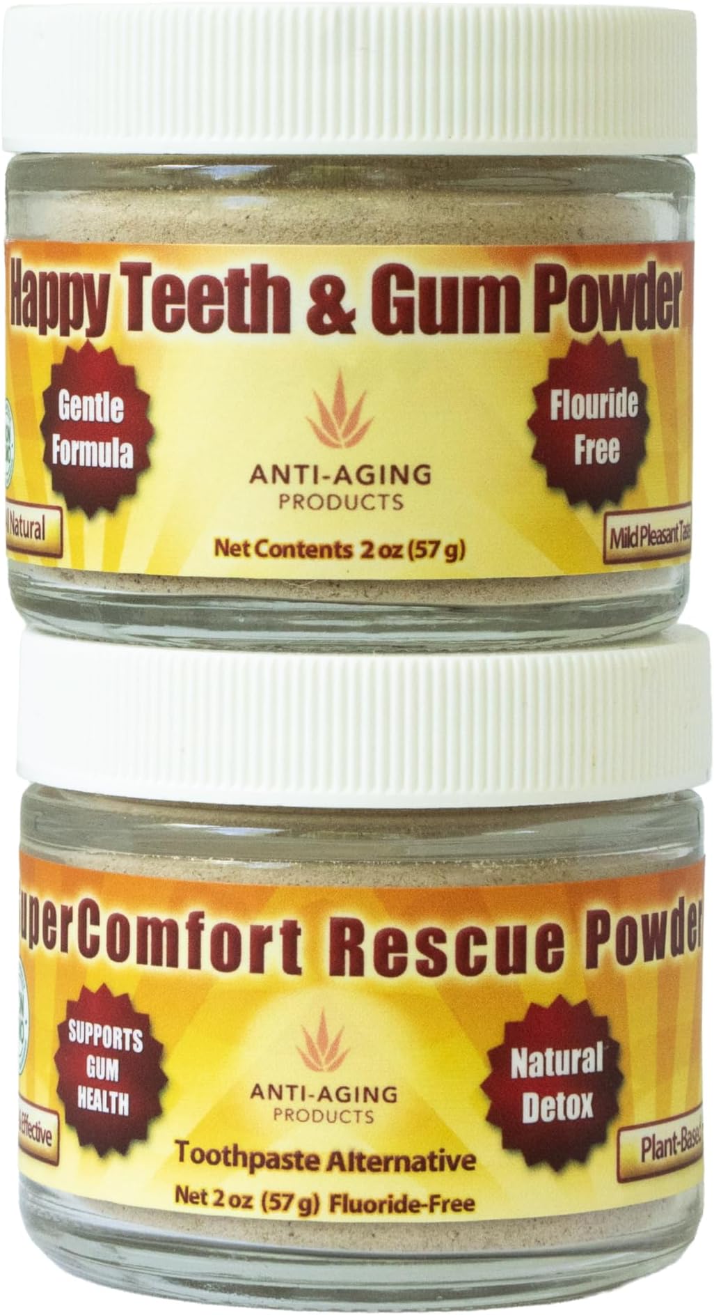 2-Pack - Rescue Powder Duo - Rescue Tooth & Gum Powder - Whitens- Improves Oral Health that Reduces Gum Recession, Plaque, Gingivitis, Bleeding Gums, Tooth Pain