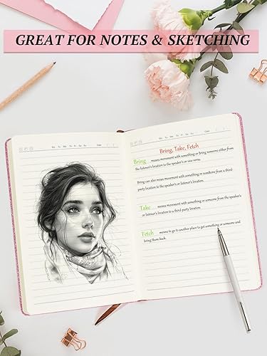Miniatura 4 de Bling - Cuaderno A5, cuaderno rayado A5, bloc de notas para niñas y mujeres, bonito diseño de corazón con purpurina, cuaderno de tapa dura con rayas