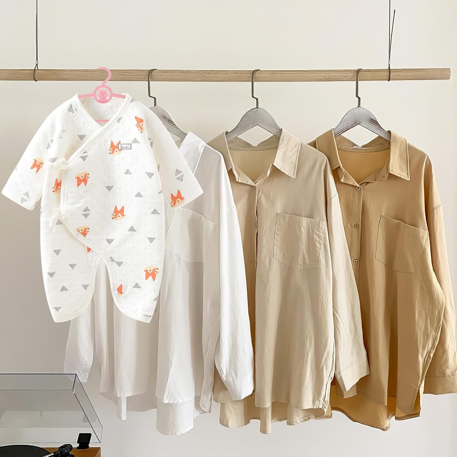40pcs Expandable Plastic Nursery Hangers Non-Slip Coat Hangers for Clothes Boys Closet Organizer