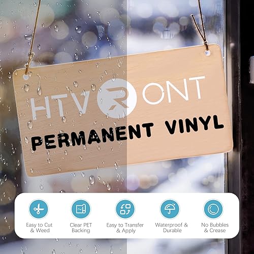 Miniatura 3 de HTVRONT Vinilo verde permanente, vinilo adhesivo verde para Cricut, rollo de vinilo verde de 12 pulgadas x 5 pies para Cricut, Silhouette - Fácil de