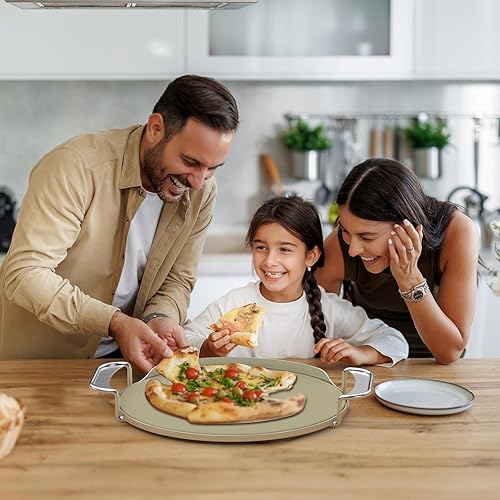 Miniatura 5 de Skyflame Gourmet BBQ System - Piedra para pizza, piedra para hornear de 13 pulgadas con estante de transporte de acero inoxidable, compatible con