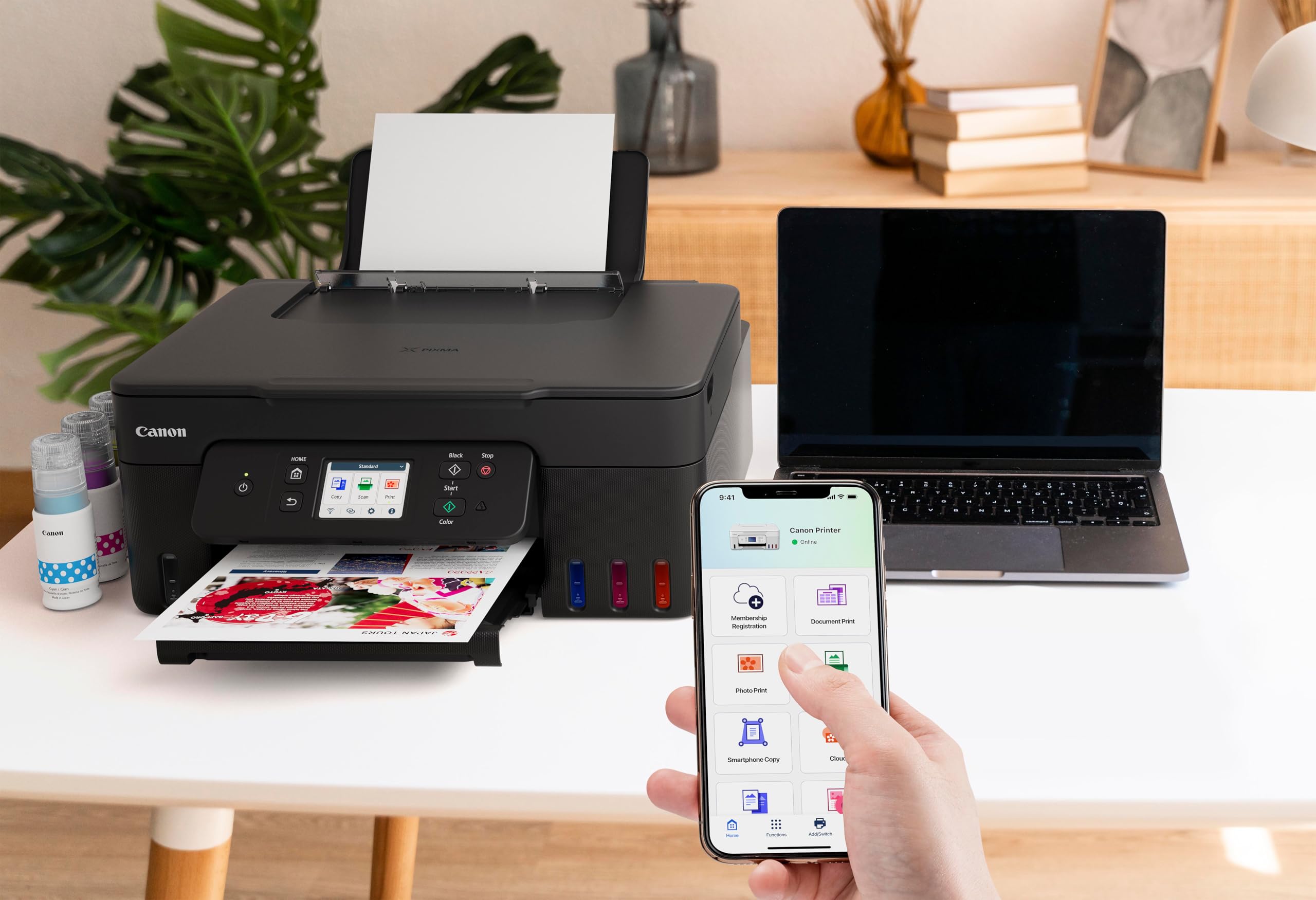 Canon Pixma G3590 Megatank, Doble Cara Automática, WiFi, con Depósito de Tinta Rellenable, Incluye Botellas de Tinta