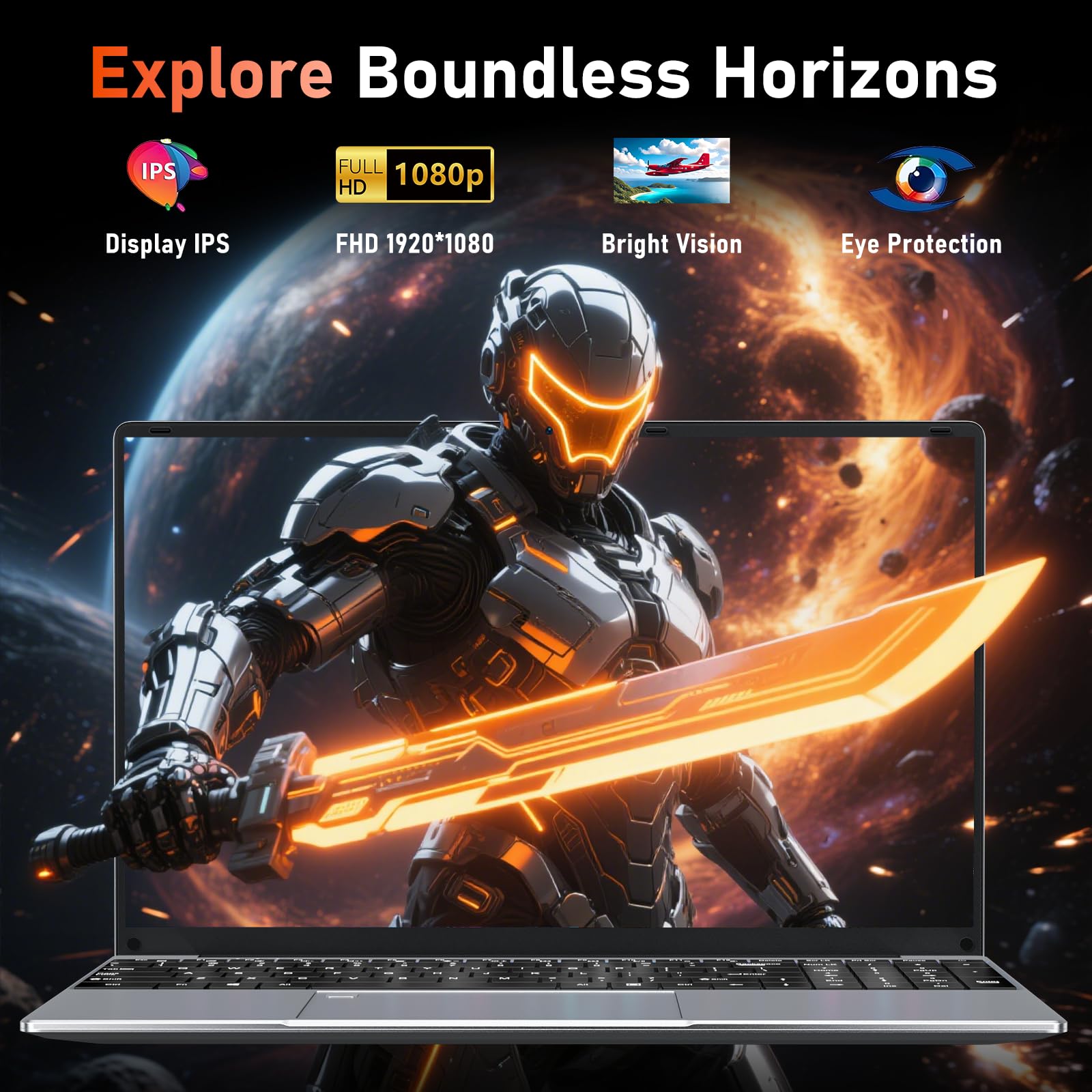 FUNYET Gaming PC Portatile R7 5700U Fino a 4,3GHz Laptop 15.6 Pollici Notebook in Offerta RAM 16GB SSD 1TB Tastiera Retroilluminata Computer Portatile,6000mAh,WiFi5,HDMI,USB3.0,BT5.0,Impronte Digitali