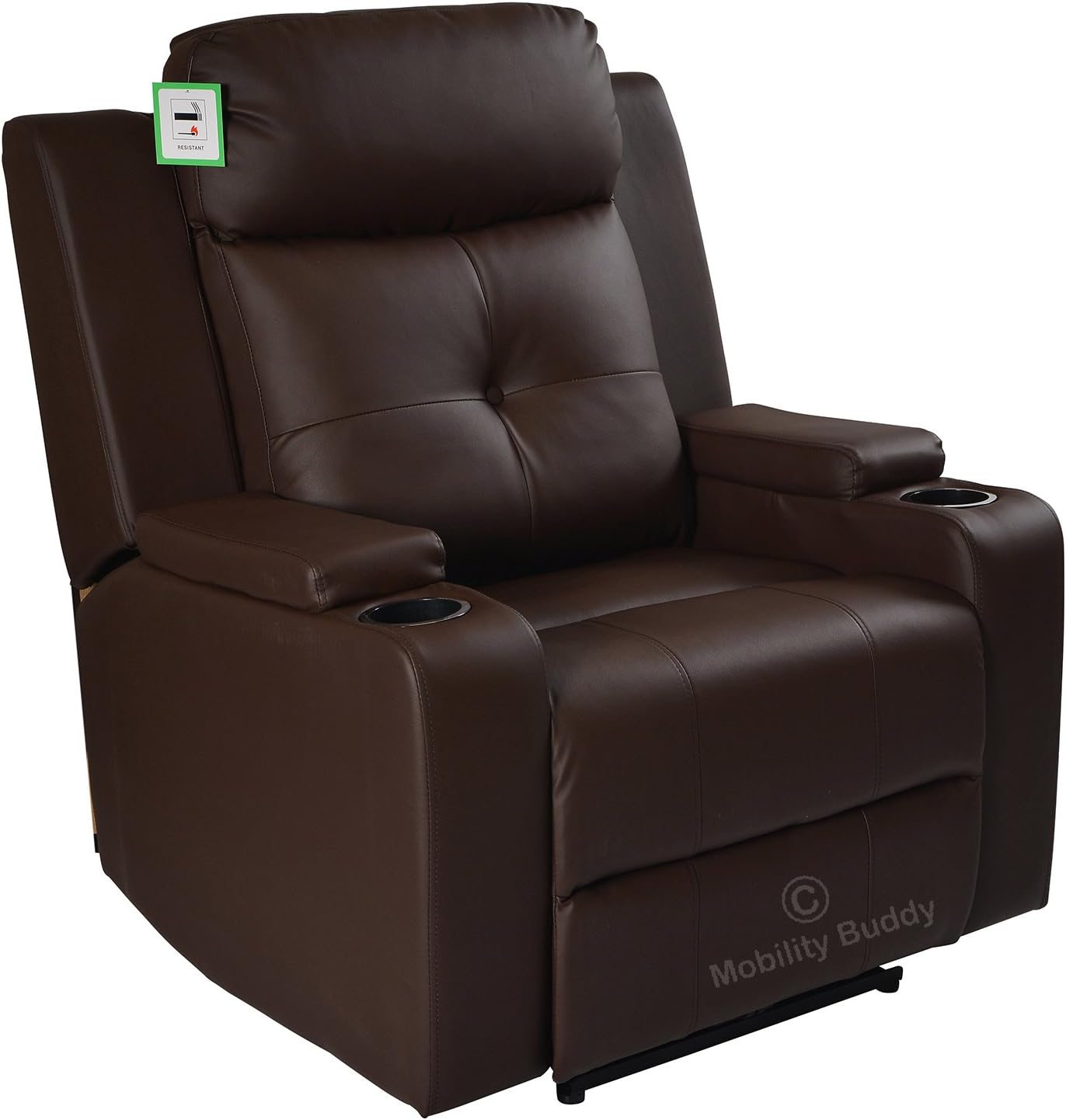 ODEON BROWN BONDED LEATHER ELECTRICALLY POWERED RECLINER CINEMA STYLE