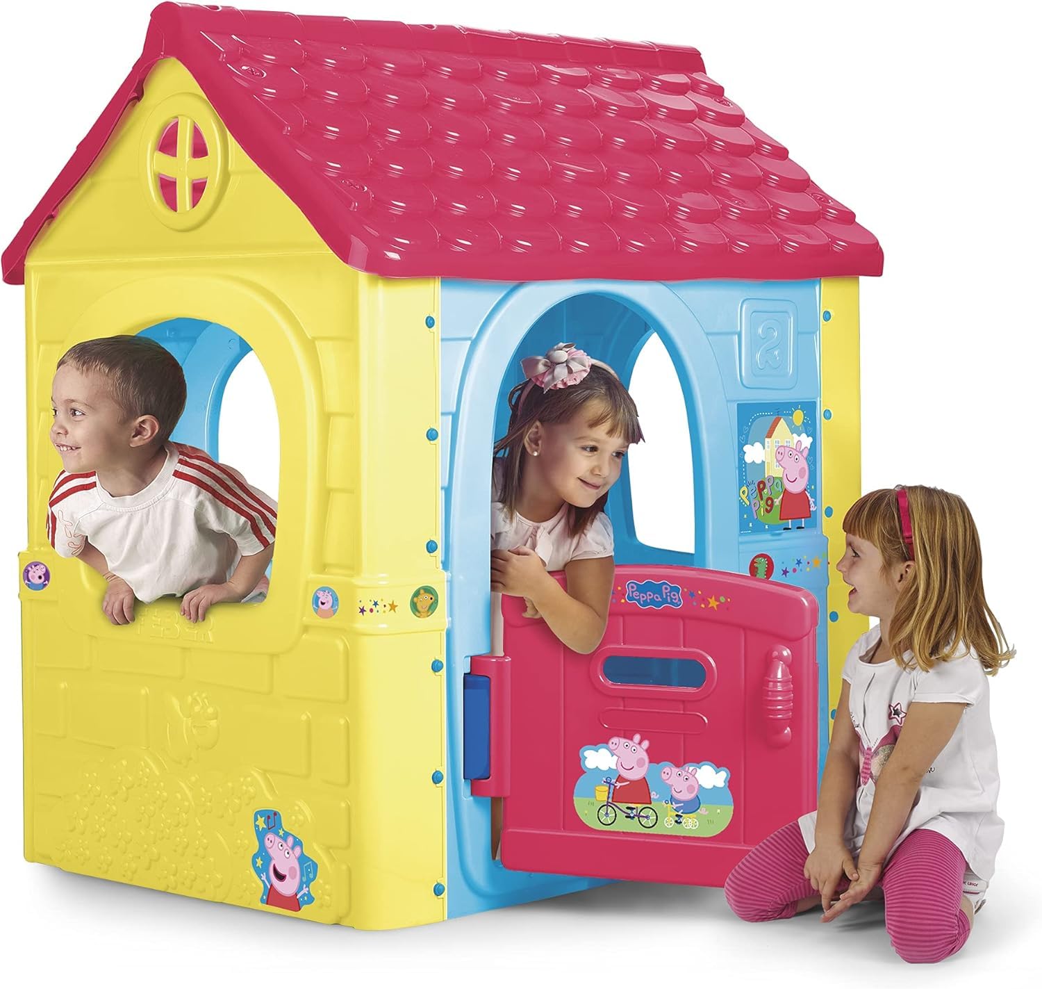 FEBER - Fantasy House de Peppa Pig, Casita Infantil de Juegos, con Puerta Abatible, para Jugar al Aire Libre o en Casa, Resistente y de Fácil Montaje, para Niños de 2 a 6 Años, Famosa (800013380)