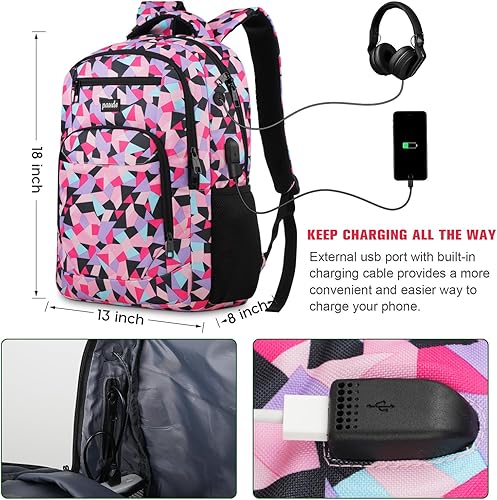 Miniatura 7 de Mochila para adolescentes y mujeres, mochila escolar, mochila universitaria, mochila de viaje, mochila para computadora portátil, mochila para