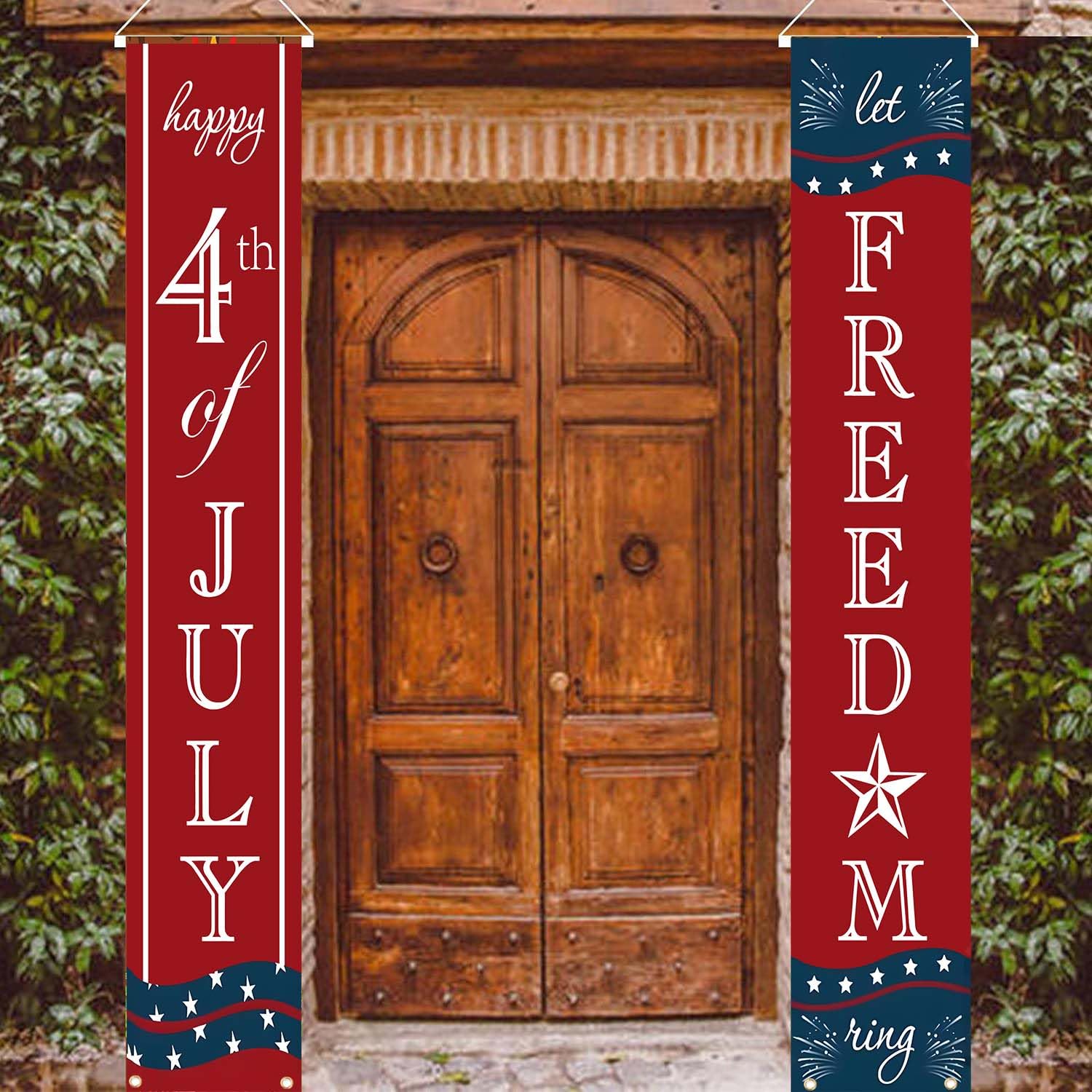 4th of July Decorations Independence Day Patriotic Decor Pre-assembled Hanging Banners Memorial Day Flag Labor Veterans Armed Forces Military Homecoming