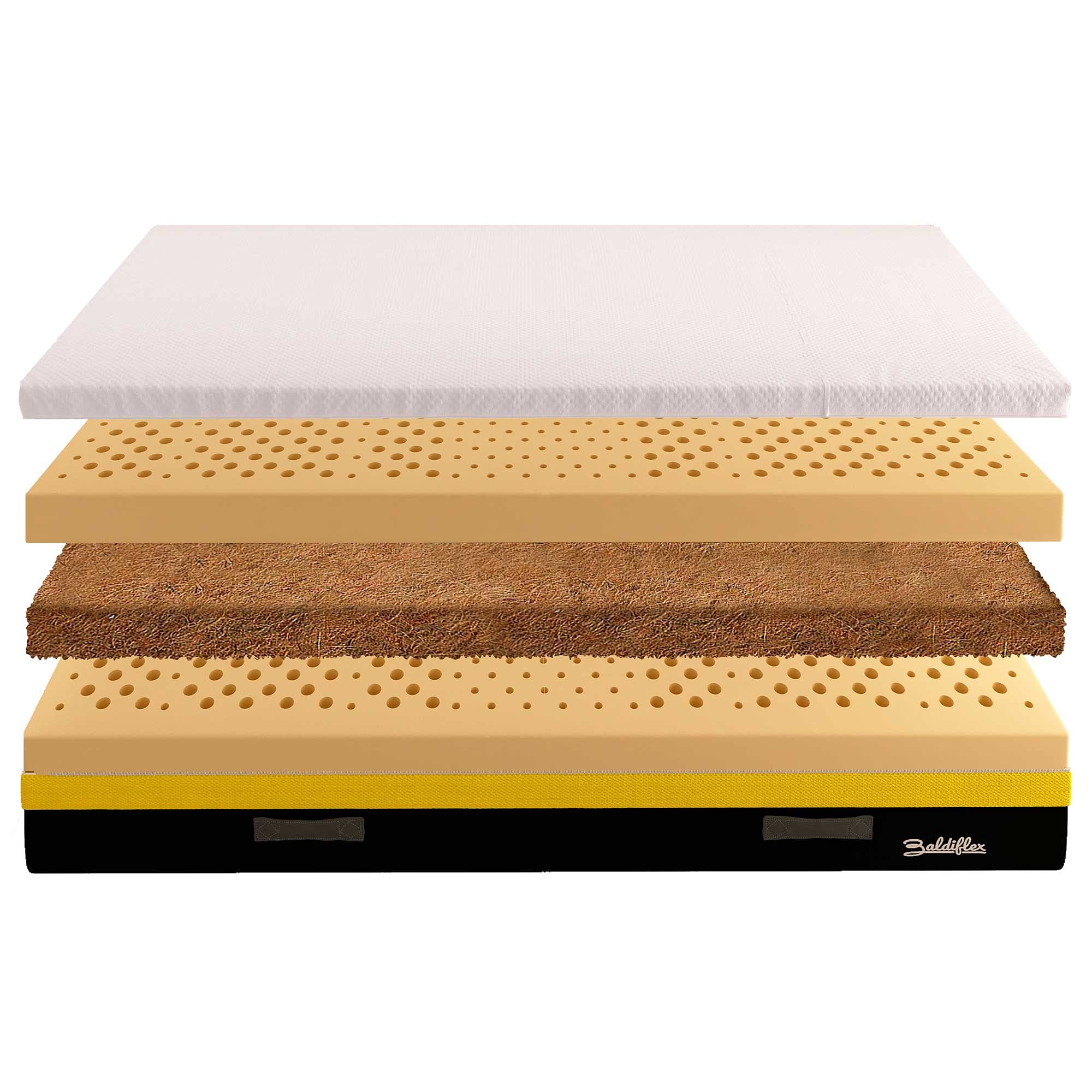 Baldiflex Materac Dwuosobowy z włókna kokosowego, natura Eco 25 rozmiar 140 x 190 cm H25 cm