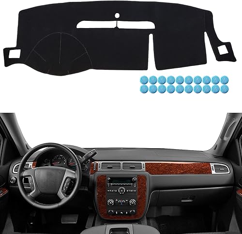 Dimeani Cubierta de tablero para Chevrolet Silverado 2007 2008 2009 2010 2011 2012 2013 2014, cubierta de tablero para Chevy Tahoe Suburban