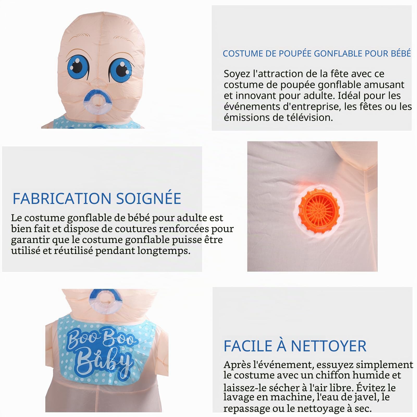 Costume gonflable de bébé pour adulte, drôle et innovant, Costume d'halloween pour garçon et fille, pour Cosplay, révélation du sexe, fête prénatale