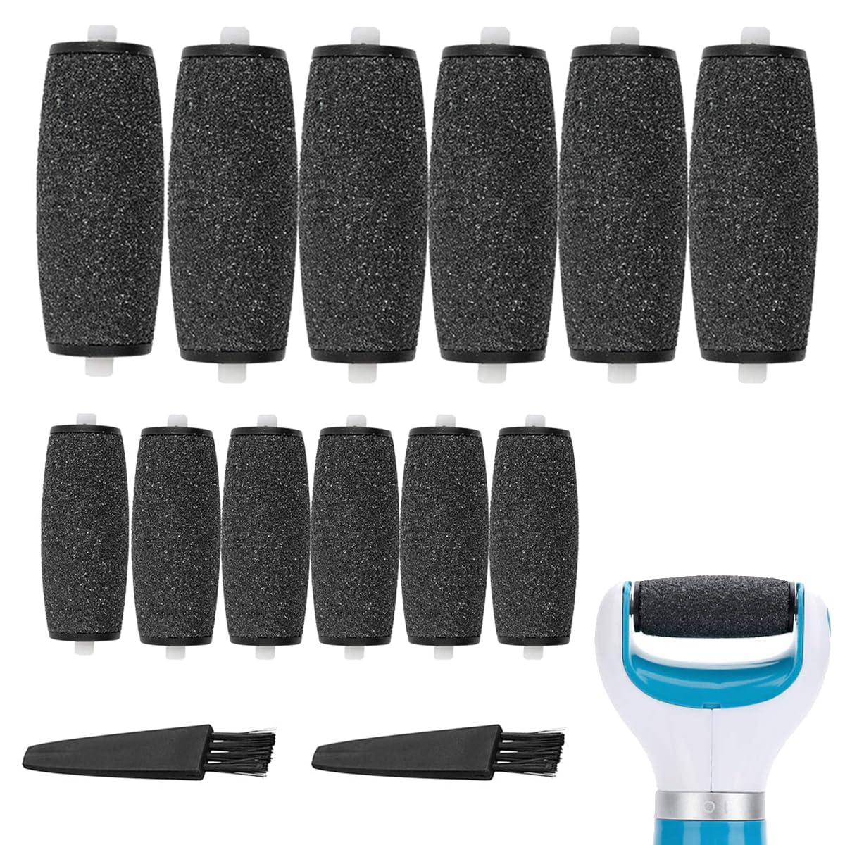 12 Extra Coarse Replacement Rollers for Amope Pedi Perfect Electric Foot File, Roller Head Refills for Amope Pedi Refills,with Diamond Crystals,Remove Callous,Dead Skin