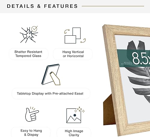 Vista 707 de MCS Studio Gallery Marco para póster de 16 x 24 pulgadas, imitación de veta de madera de color negro, colgar en horizontal o vertical, grande