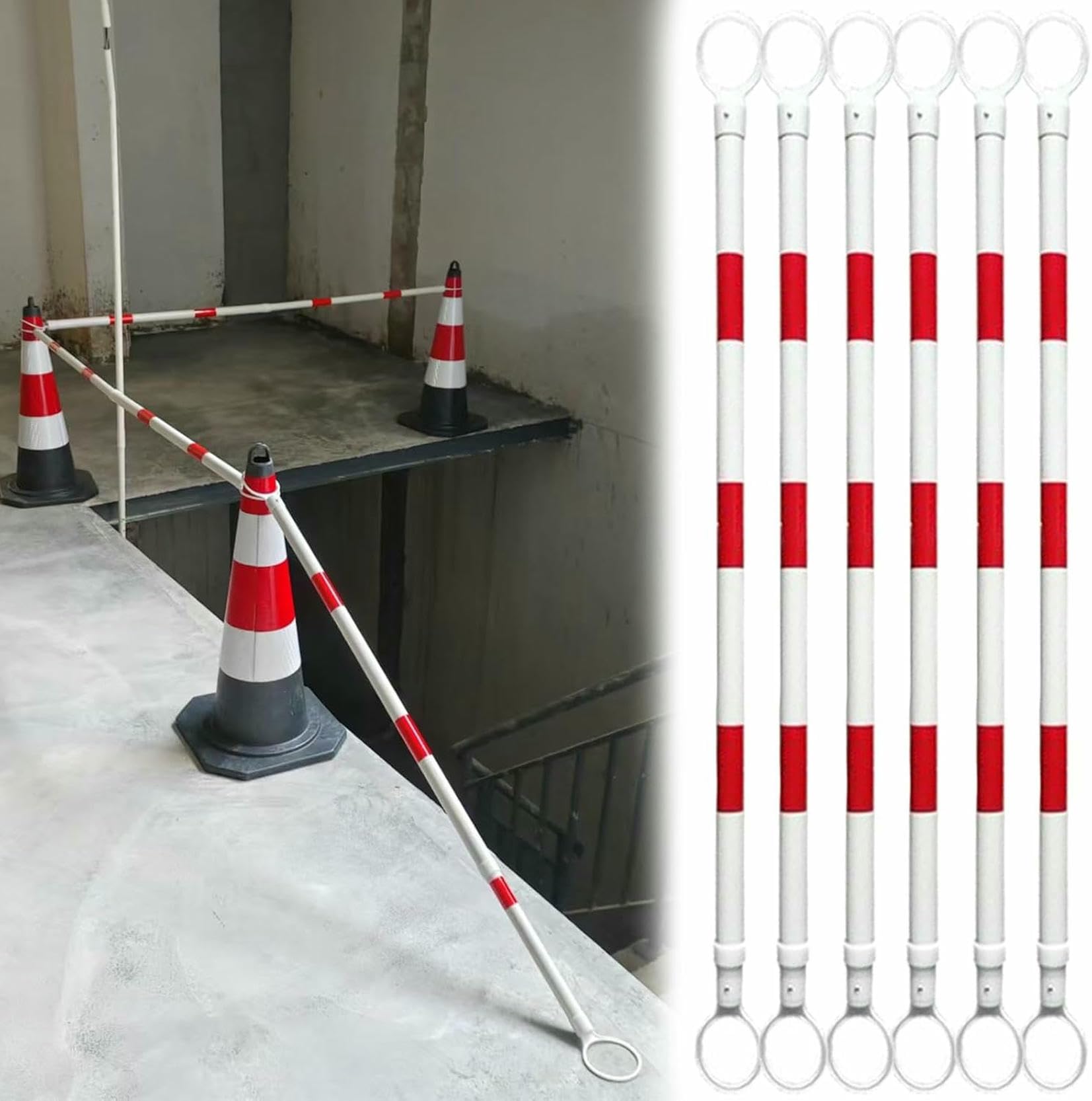 Conos de tráfico telescópicos, Juegos de Conos Reflectantes para señalización Vial, Aptos para Obras y Calles, Sistema de conexión de Conos, Disponibles en Paquetes de 6, 12, 18, 24, 30, 36
