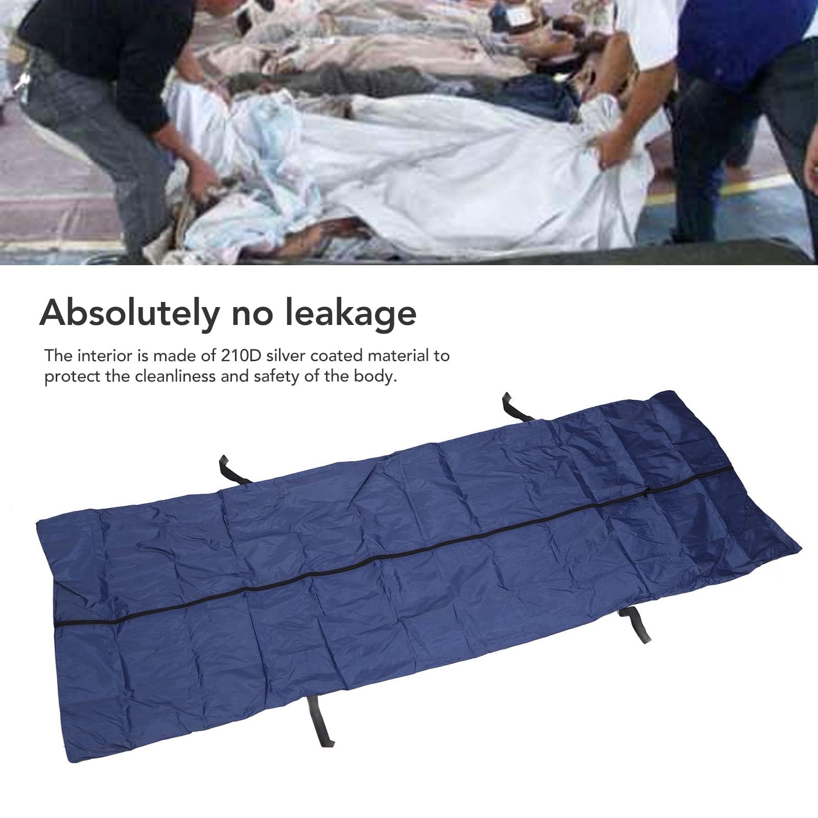 Sac de Cadavre, Sac Mortuaire D'urgence étanche avec 4 Poignées, Sacs de Cadavre pour le Stockage et le Transport des Cadavres, Sac de Rangement pour les Funérailles, la Randonnée (210 * 75 CM)