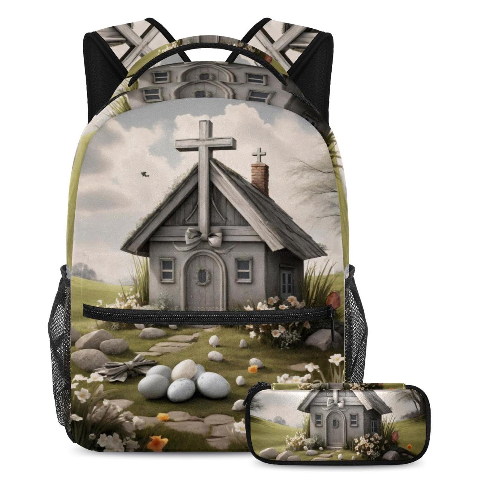 Sac à dos et trousse gris multicolore parfaits du collège aux sorties du week-end