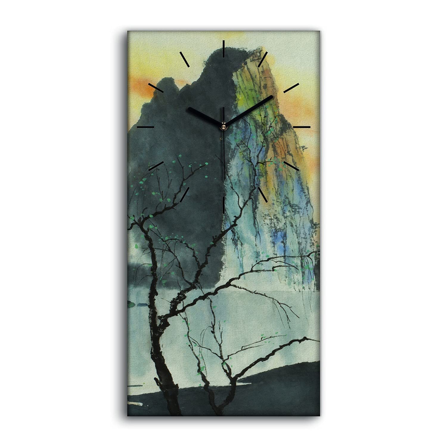 Horloge sur toile pour chambre qui ne fait pas de bruit tic-tac 30x60