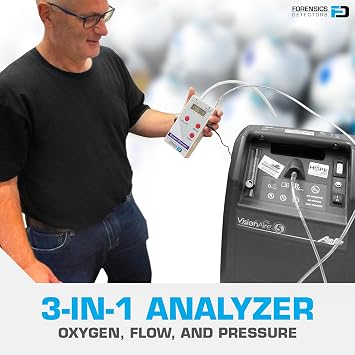 Oxygen Analyzer (O2) | Digital Flow and Pressure Reading | Range 21% to 100% O2
