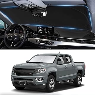for Chevy Colorado 2026 Windshield Sun Shade Sunshade- for Chevrolet Colorado 2015-2023 2024 2025 Truck Accessories Windshield Cover 210T Reflective Front Window Protector Blocks UV Car Sun Visor