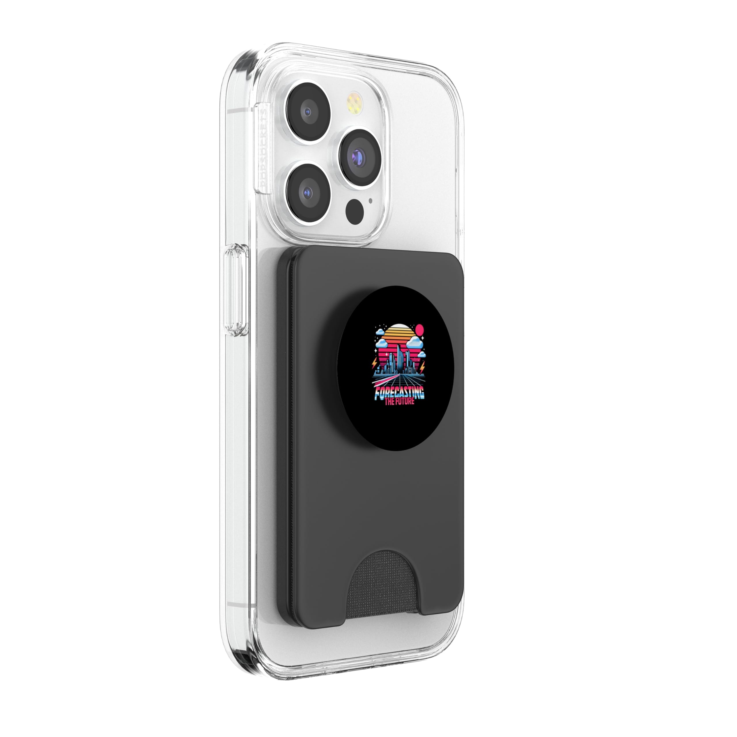 Forecasting The Future Climate Change Awareness PopSockets PopWallet for MagSafe, Black - Image 4
