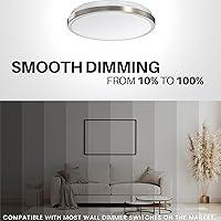 Vista 4 de DYMOND Lámpara de techo LED de montaje al ras de 10 pulgadas, lámpara de techo regulable para baño, cocina, cuarto de lavandería