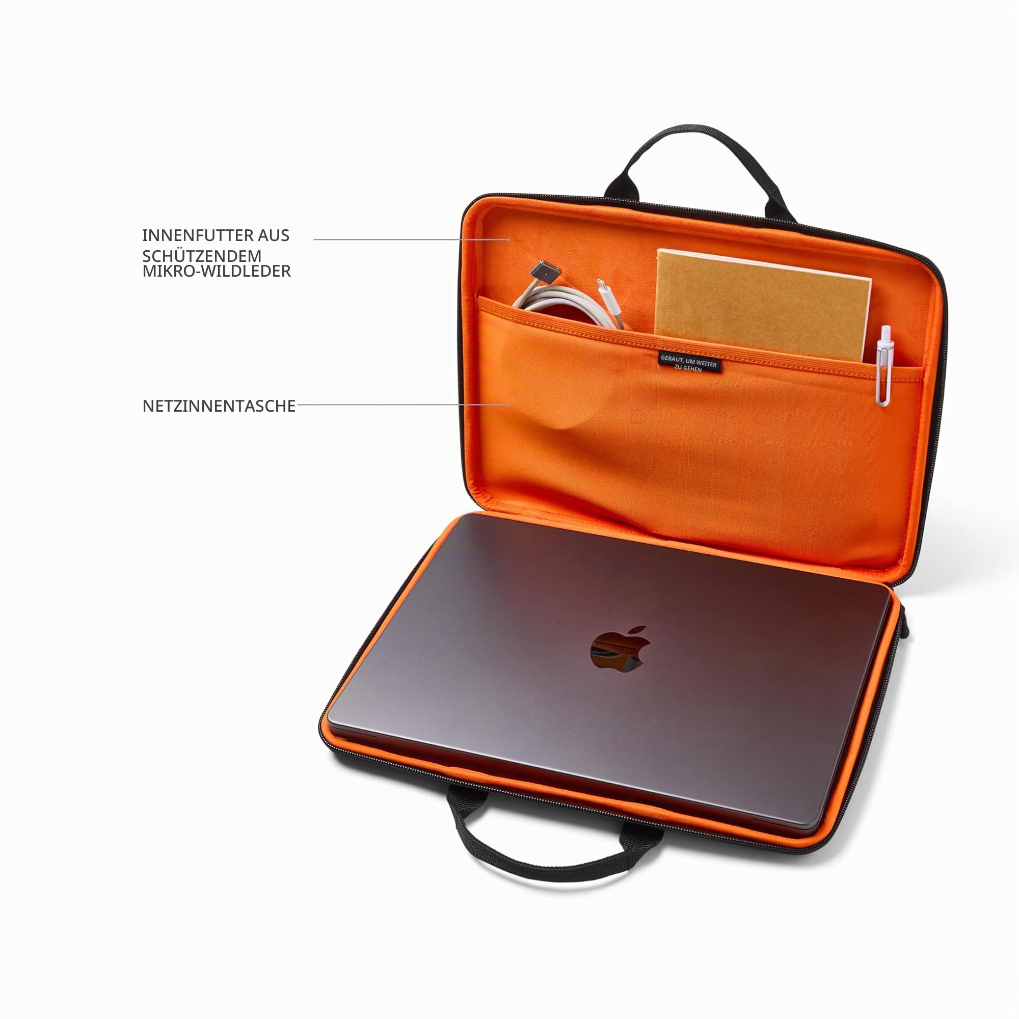 URBAN ARMOR GEAR Civilian Shock Sleeve Laptop-Tasche 15-16 Zoll (Tragegriff, Eva Case mit Mikrovelourslederfutter, Leichtgängige Doppel-Reißverschlüsse) schwarz
