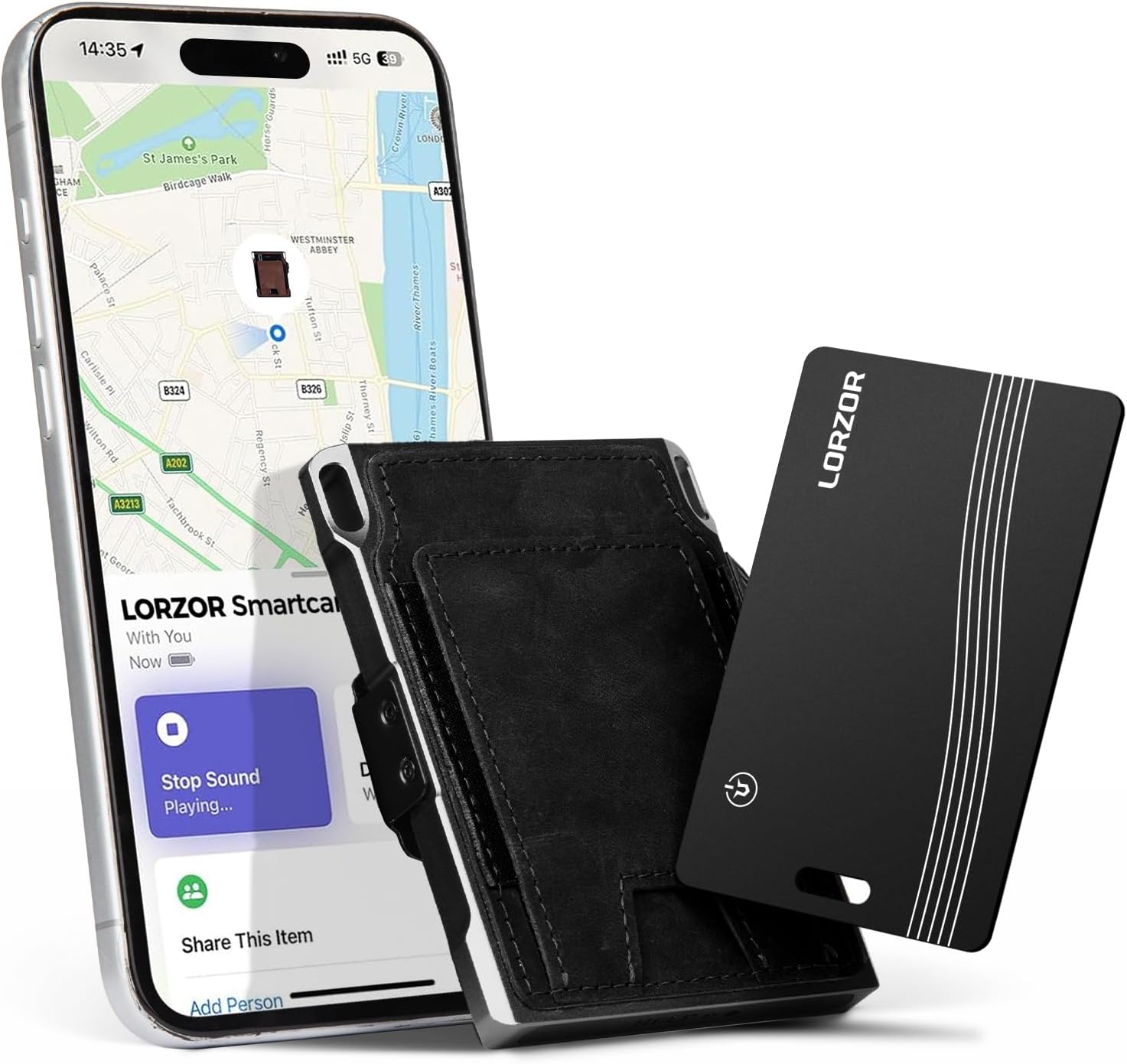 Wallet Tracker Card (iOS Only) Apple MFi Certified Slim Tracking Card, Rechargeable Bluetooth AirTag Smart Card for Apple Find My, GPS Item Finder IP68 Waterproof Locator for Keys, Pets, Luggage