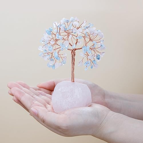 Miniatura 7 de ZenBless 7 piedras de cristales curativos de chakras, árbol de la vida, árbol de dinero de Feng Shui, pequeño árbol bonsái falso de cristal zen