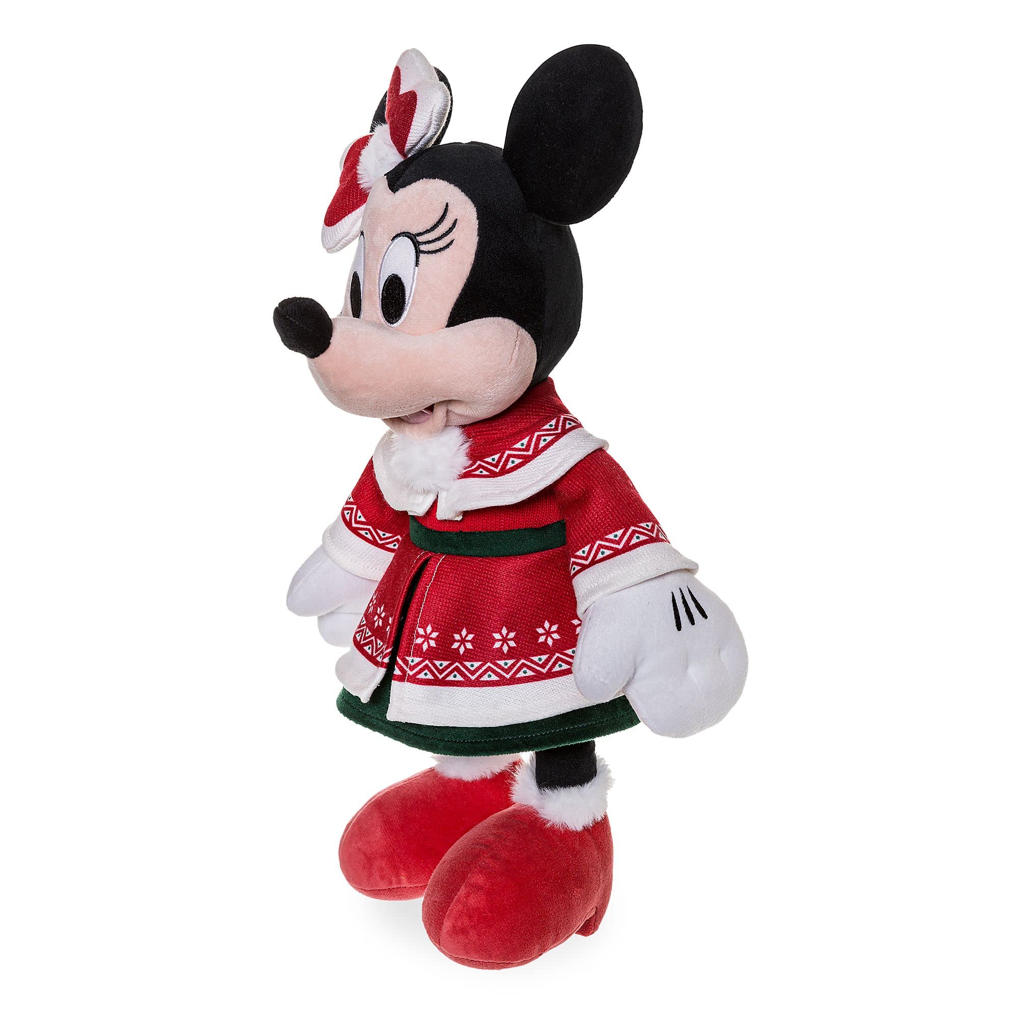 Disney Store peluche ufficiale medio Minnie in festa, 42 cm, personaggio in peluche con giacca e soffice pompon, con dettagli ricamati e finitura morbida - Per bimbi dai 0 anni in su