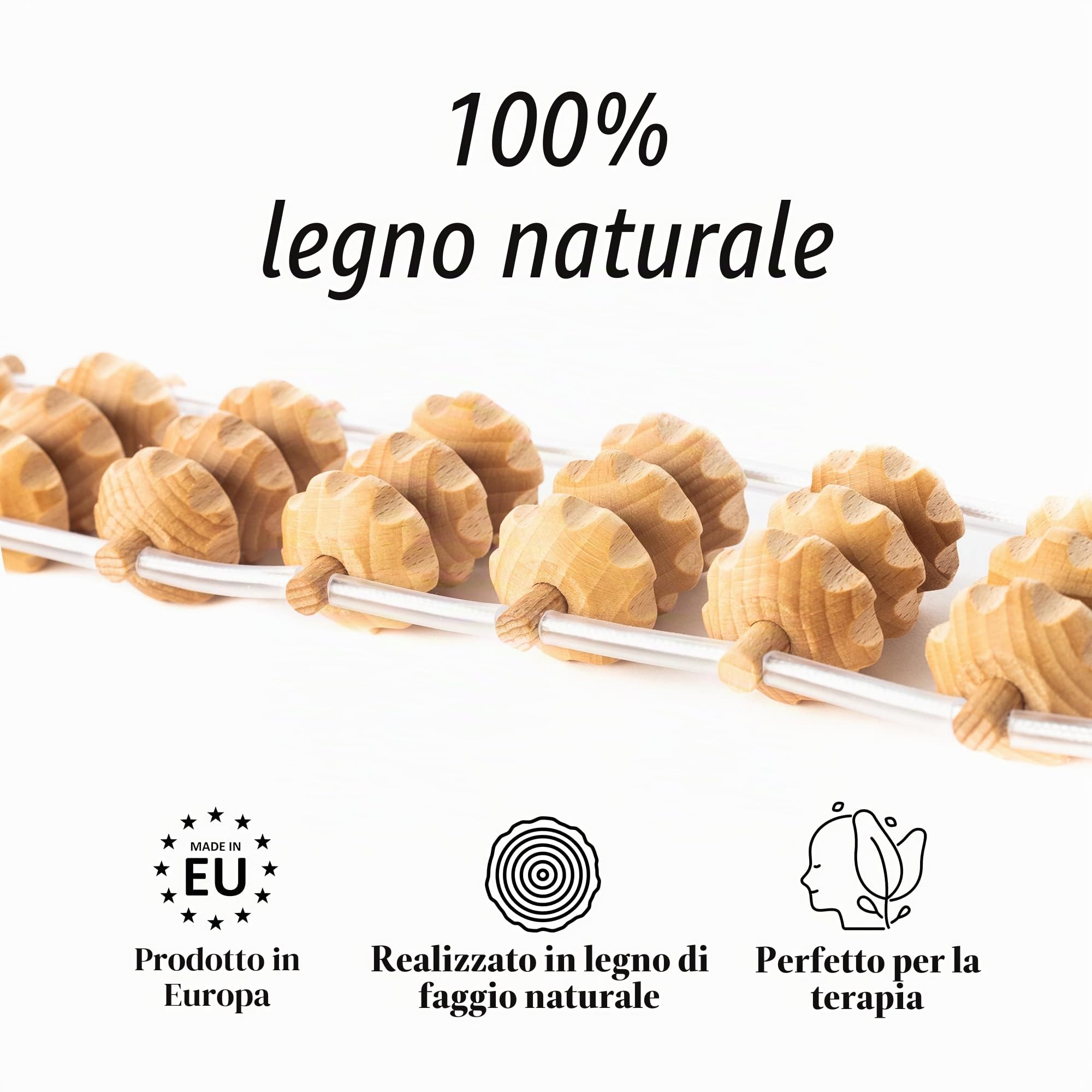 Tuuli Accessories Rullo Massaggiatore per Schiena Massaggio Legno 120 cm (40 x 7 cm Superficie di Rotolamento)