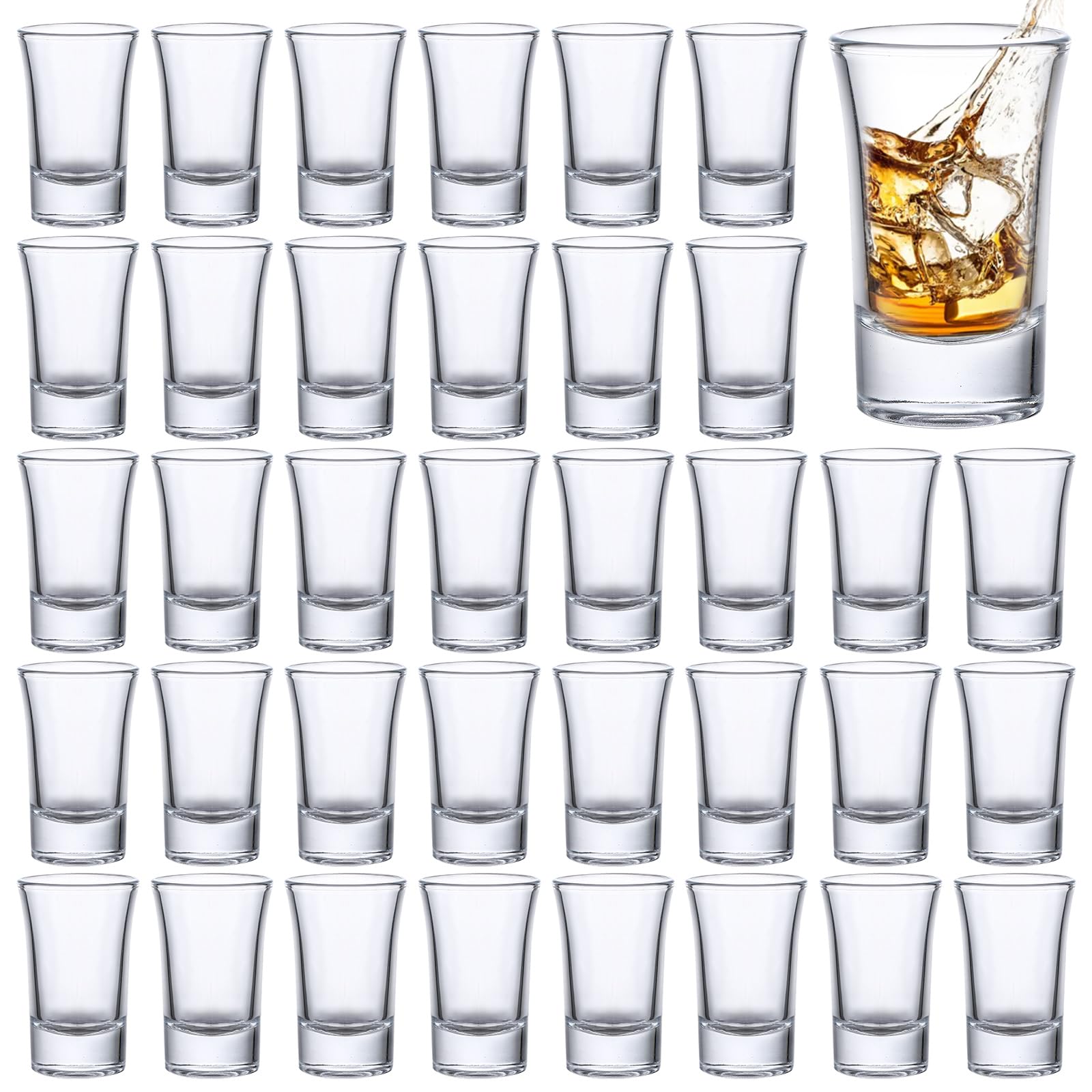 Verres à shot anti-basculement de 50 ml avec base lourde stable