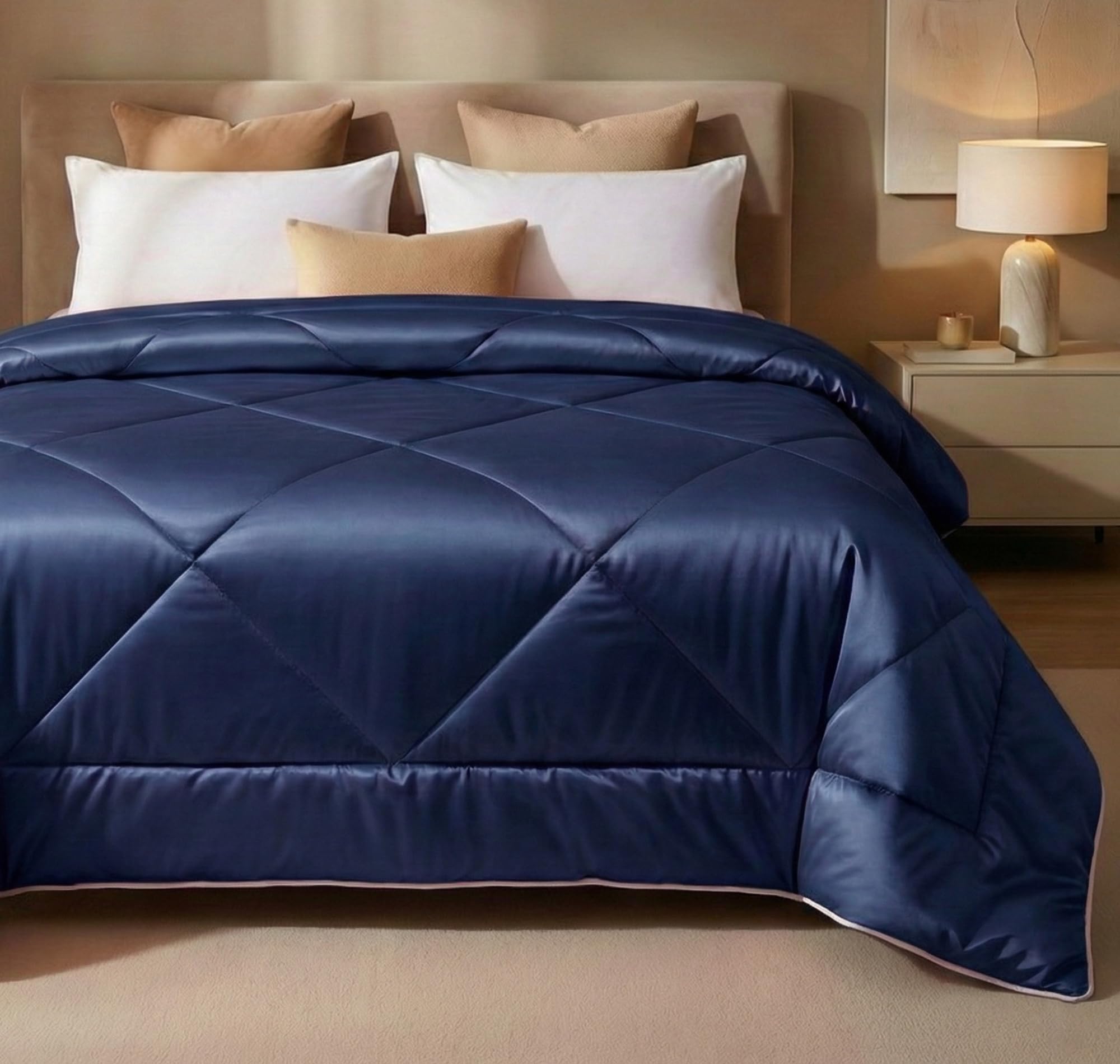 King Satin Silk Comforter Set - Luxurious Bedding -17