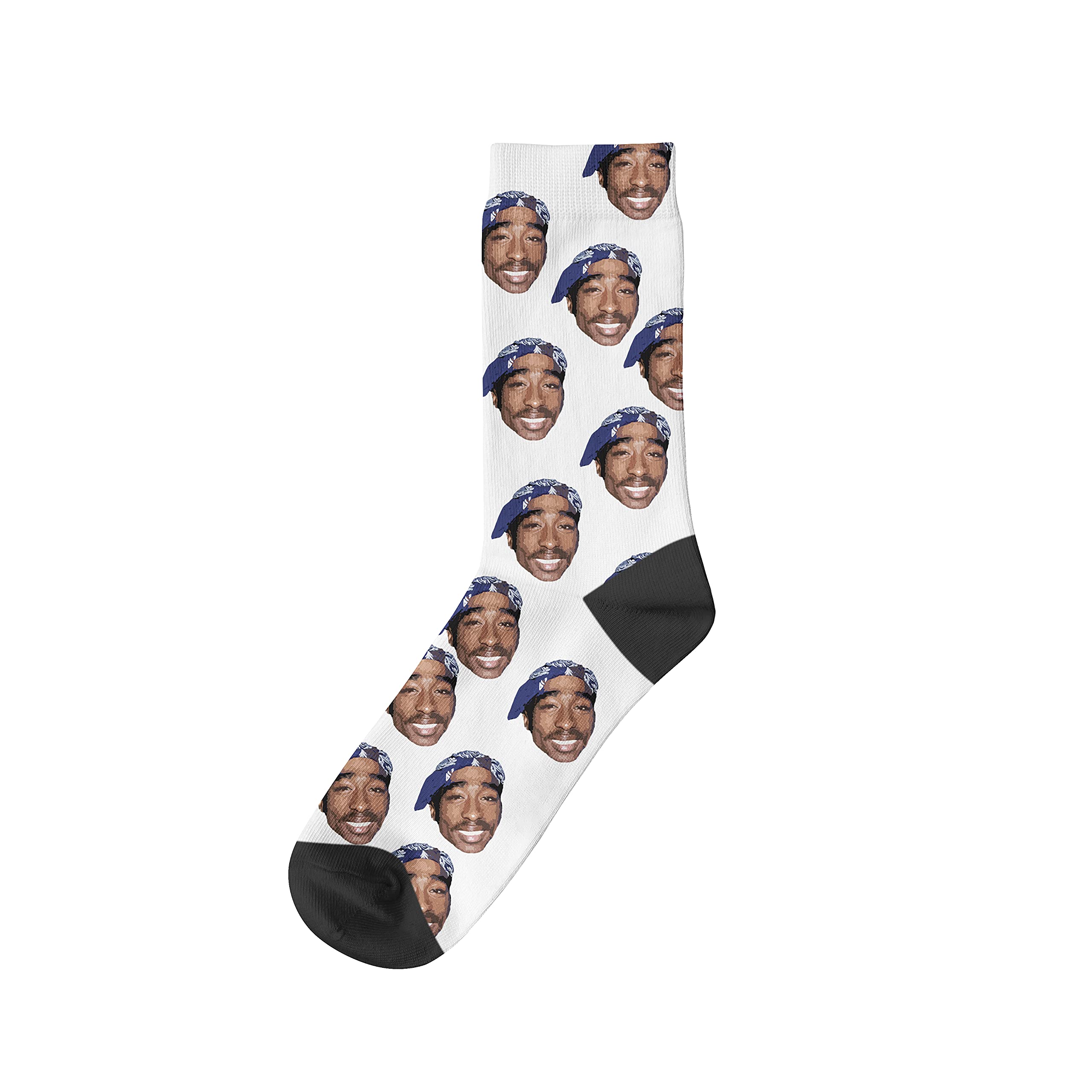 Banter Cards Unisex White Tupac Face Socks - Funny Socks - Socks - Socks - Funny Gifts - Rude Gifts