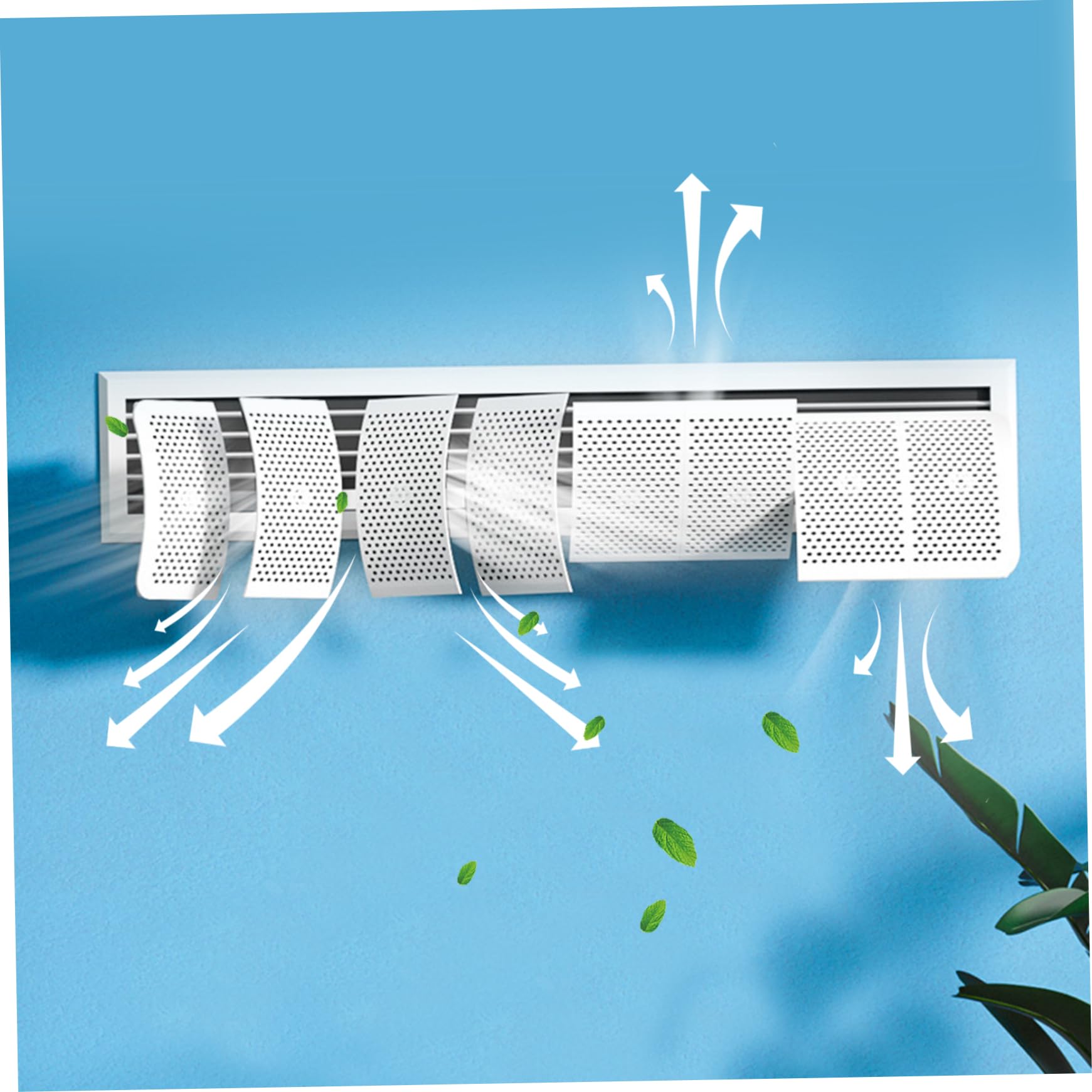 CNAFGBGG Air Vent Deflector Adjustable Air Conditioner Deflectorr 8 Baffles Freestanding AC Vent Accessory Anti Direct Blowing Wind for Central Conditioning, with Activated Carbon..