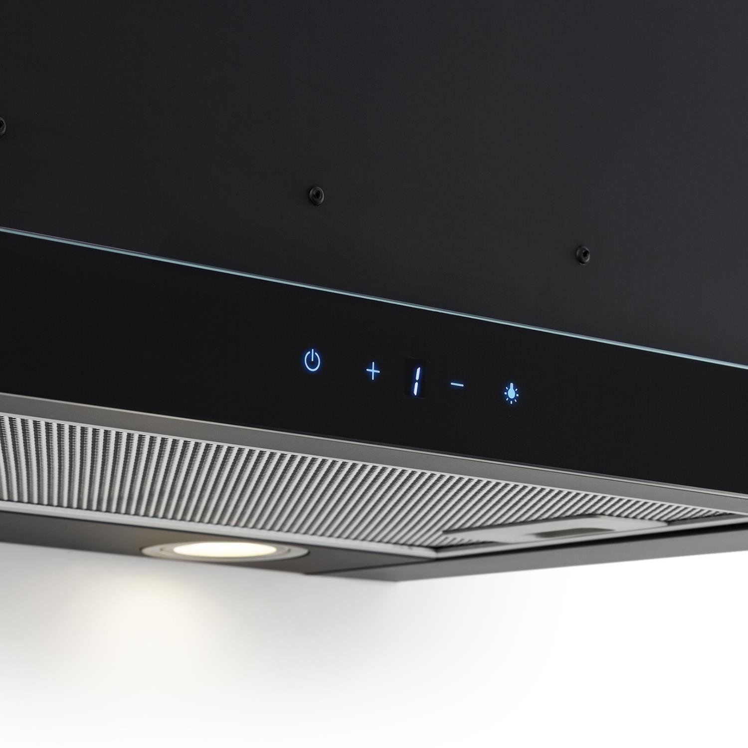 Klarstein Vinea Dunstabzugshaube Flachschirm Unterbau 60 cm 610m³/h 3 Leistungsstufen schwarz