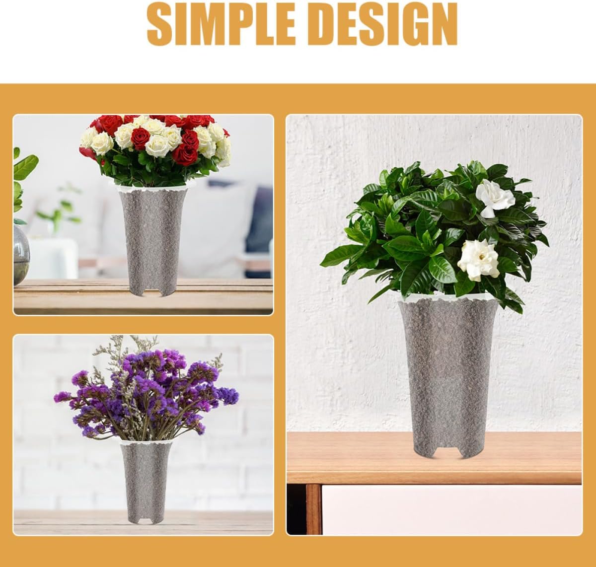 8pcs Orchid Planters with Side Vent Holes 6-inch Small Indoor Flower Pots for Garden Supplies and Desk Plant Holders