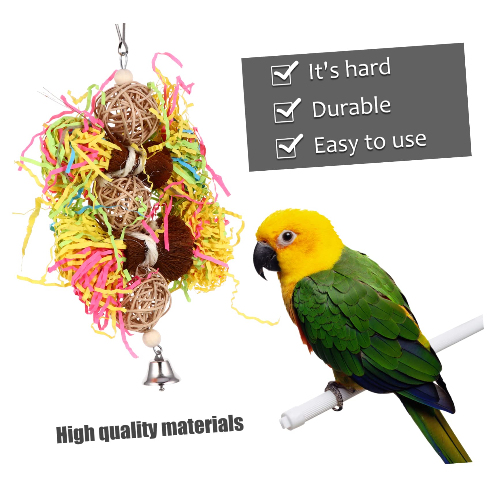 3piezas Juguetes para Pájaros Triturador De Juguete Masticable para para Entretenimiento Jaula