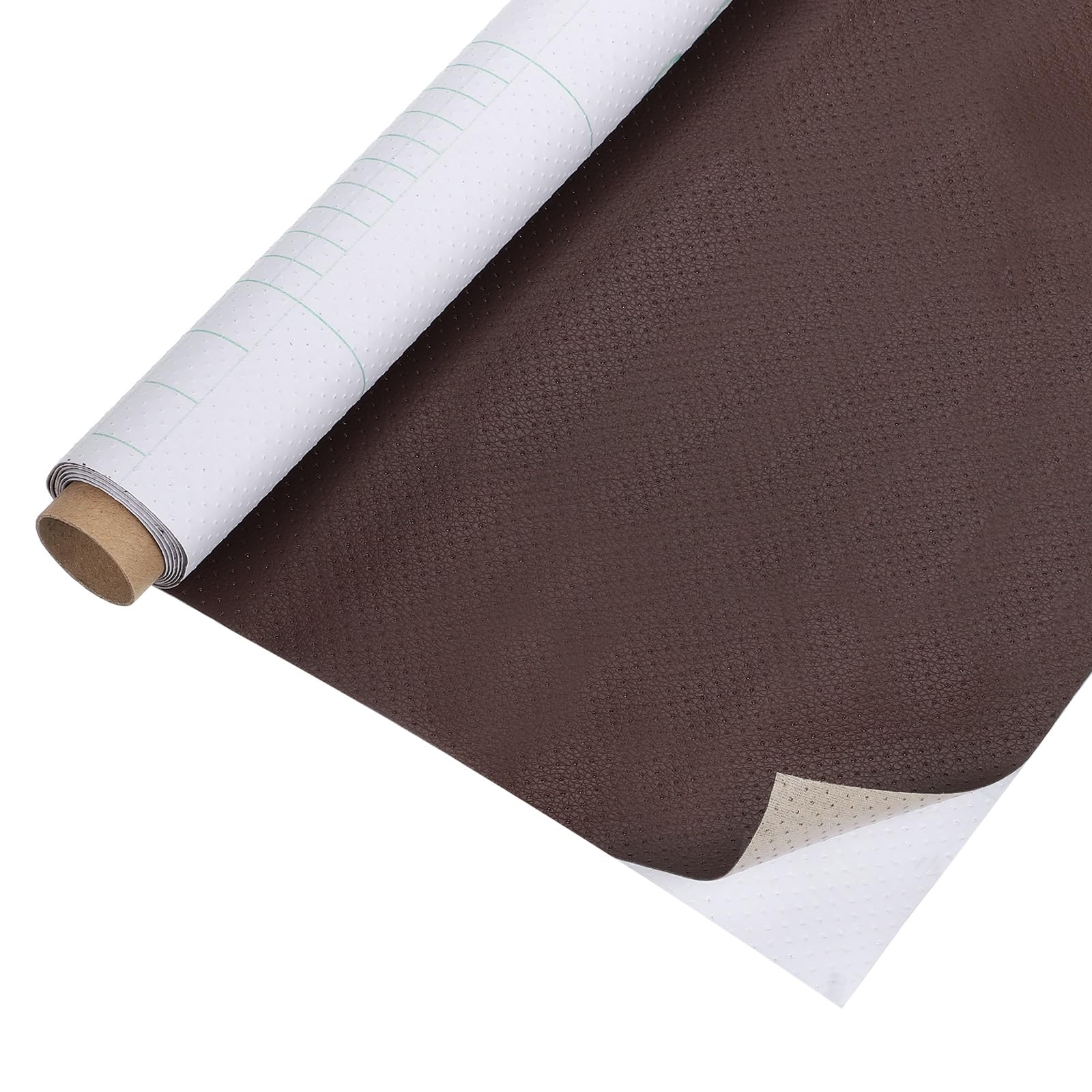 PATIKIL Parche de reparación de cuero de 17.72 x 78.74 pulgadas, parche de reparación autoadhesivo transpirable perforado para muebles, sofá, asientos de coche, reparación de sofás, color marrón