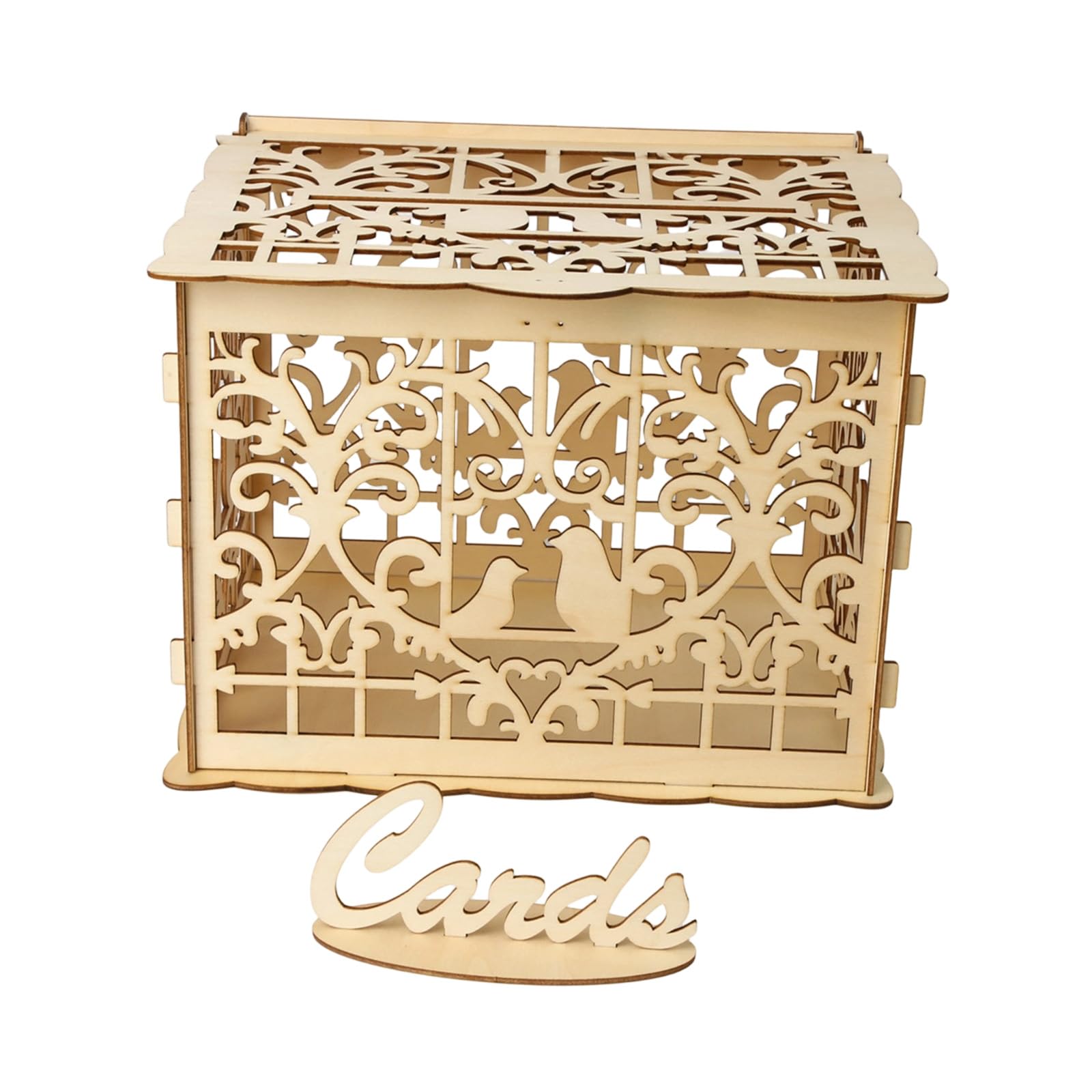 Kaeltsyn Wood Greeting Card Holder Handcrafted Wooden Keepsakes Box Perfect for Weddings Anniversaries and Special Event Securable Gift Card Box