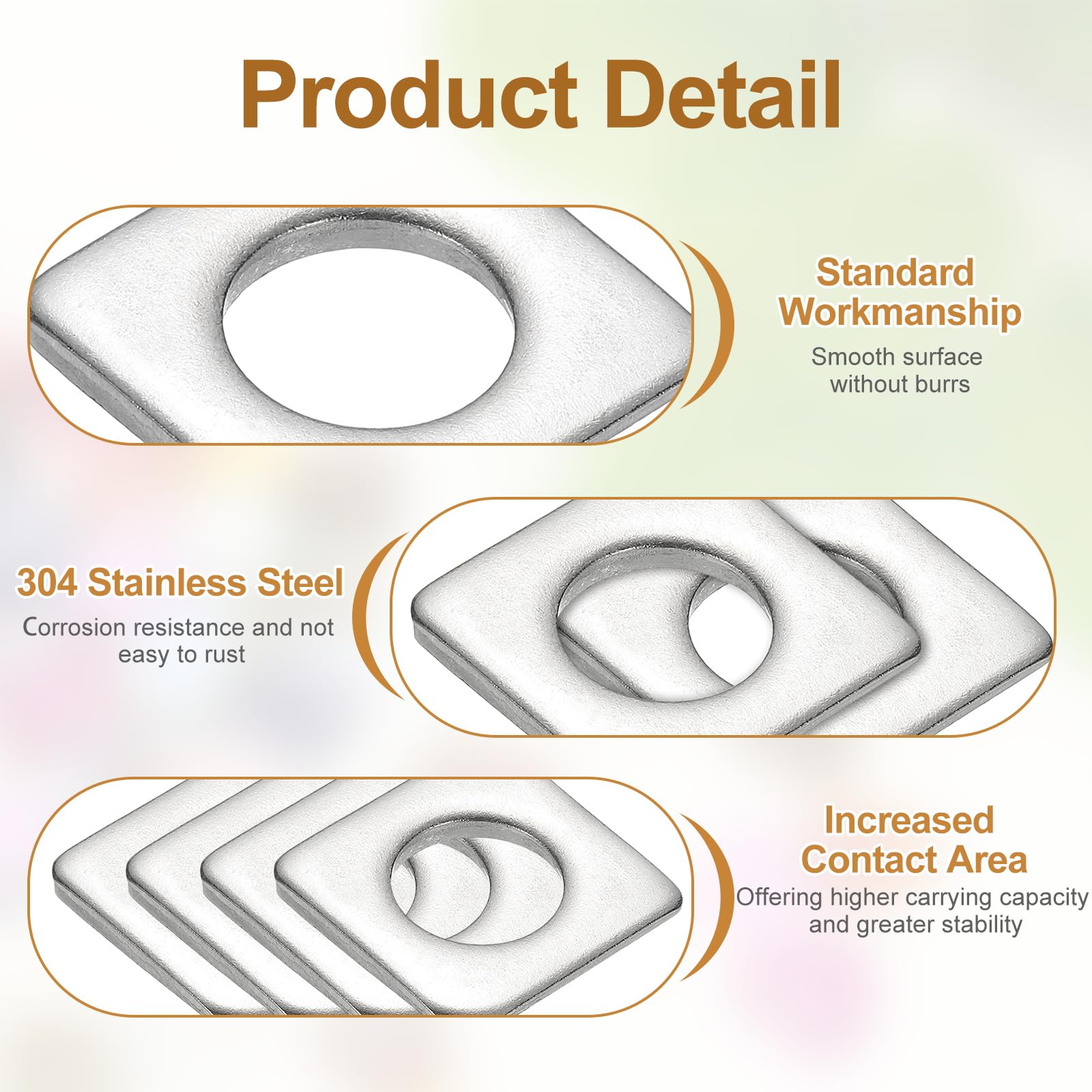 PATIKIL 2pcs M20 Beveled Square Washers - Image 3