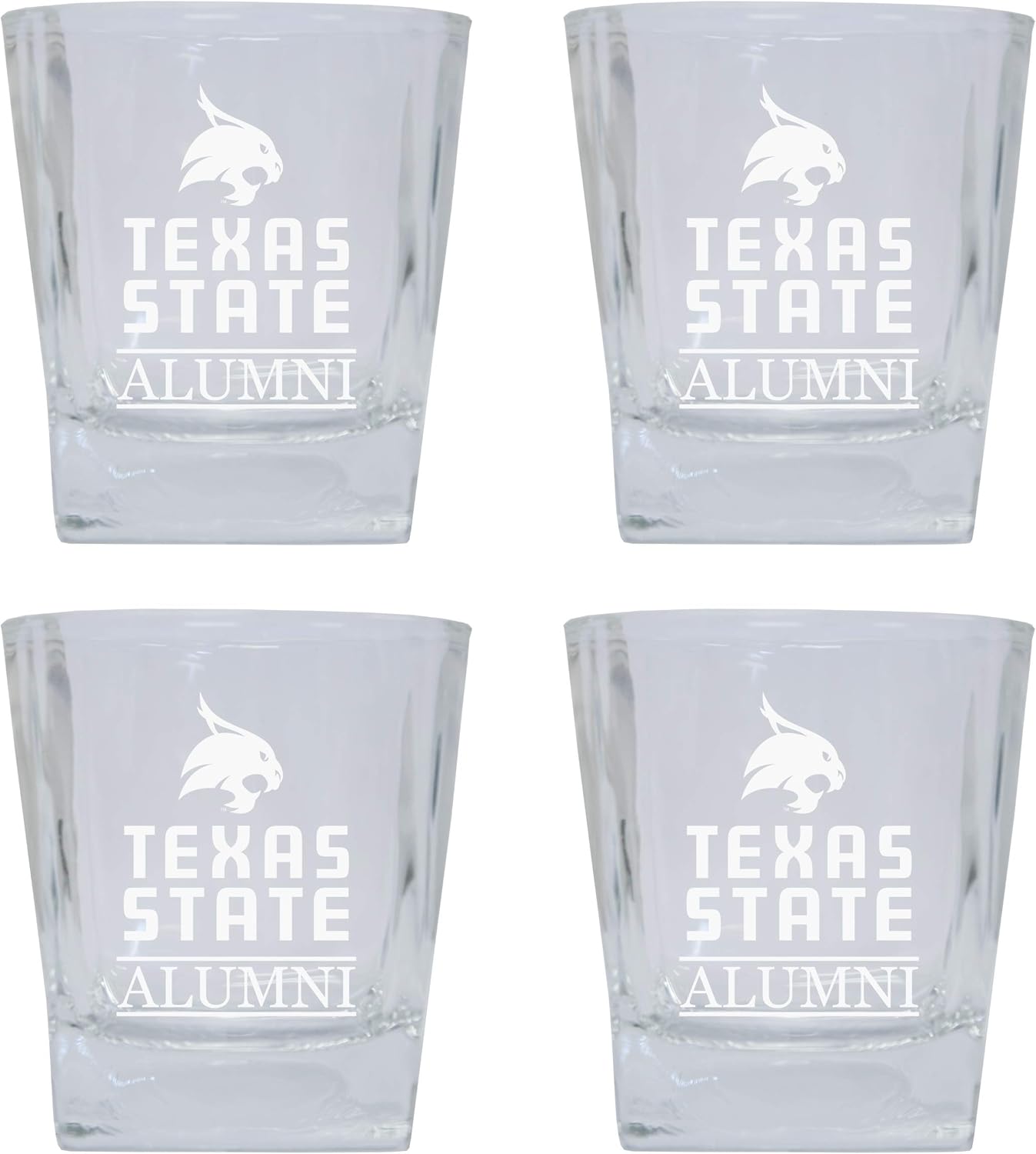Texas State Bobcats Etched Alumni 5 oz Shooter Glass Tumbler 4-Pack Officially Licensed Collegiate Product