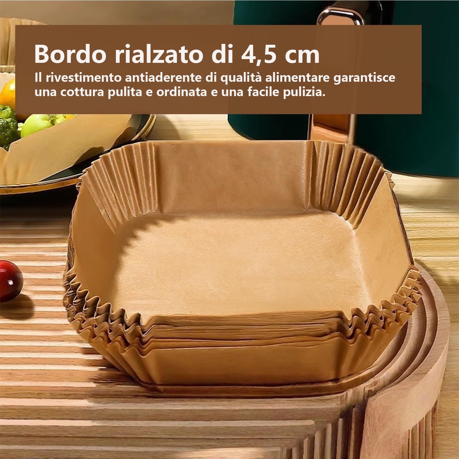 Carta Da Forno Air Fryer,200 Pezzi 20 × 20 Cm Cottura Carta Liner,Food