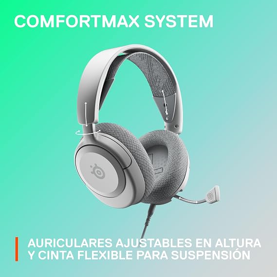 SteelSeries NEW Arctis Nova 1 Multi-System Gaming Headset — Hi-Fi Drivers — 360° Spatial Audio — Comfort Design — Durable — Ultra Lightweight — Noise-Cancelling Mic — PC, PS5/PS4, Switch, Xbox - White