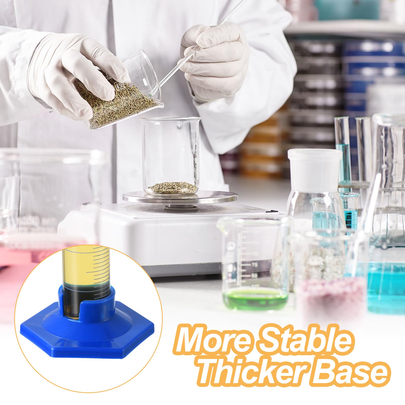 PATIKIL Cilindro Graduato da 25ml, 10pz 3.3 Base Esagonale in Plastica Del Cilindro Graduato in Vetro Borosilicato per Esperimenti di Laboratorio, Trasparente