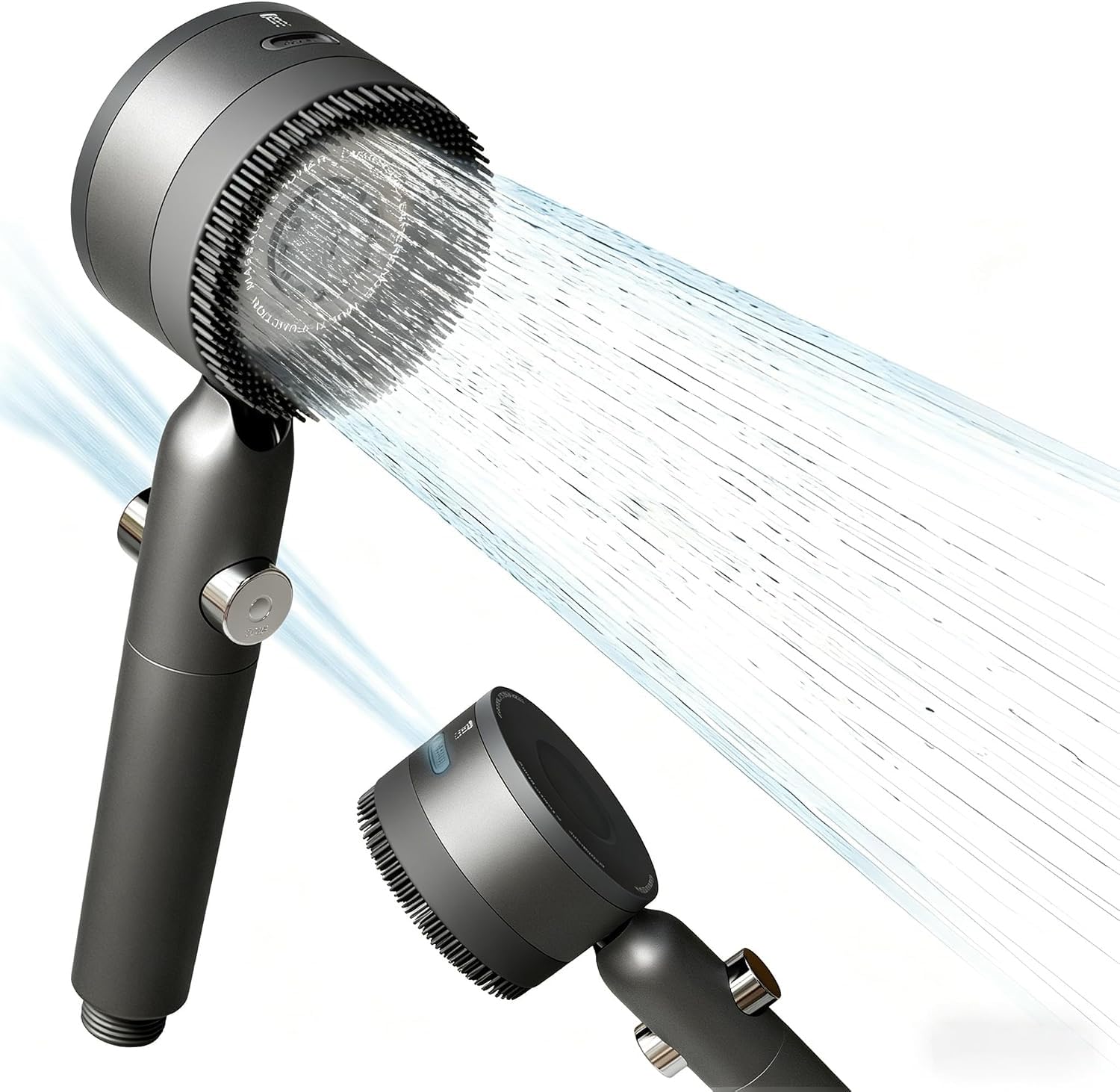 Duschkopf mit Filter, Hochdruck‑Duschkopf mit Schlauch, Handbrause mit 4 Strahlarten, wassersparende Duschbrause mit Stoppfunktion und Filtration,gegen Kalk, Rest‑Chlor und Bakterien bei hartem Wasser