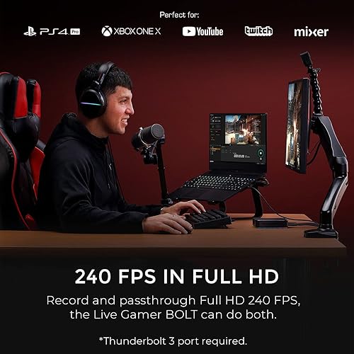 Miniatura 4 de AVerMedia Live Gamer Bolt: Tarjeta de captura externa Thunderbolt 3, transmisión y grabación en 4K60 HDR10, compatible con Win 11 y MacOS 10.15, no