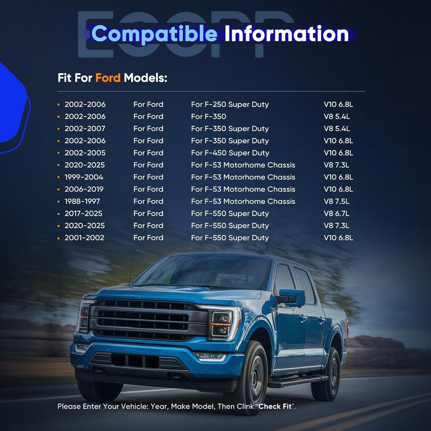 ECCPP AC Compressor 2002-2007 for Ford for F-150 for F-250 for F-350 for F-450 for F-550 Super Duty AC Compressor with Clutch