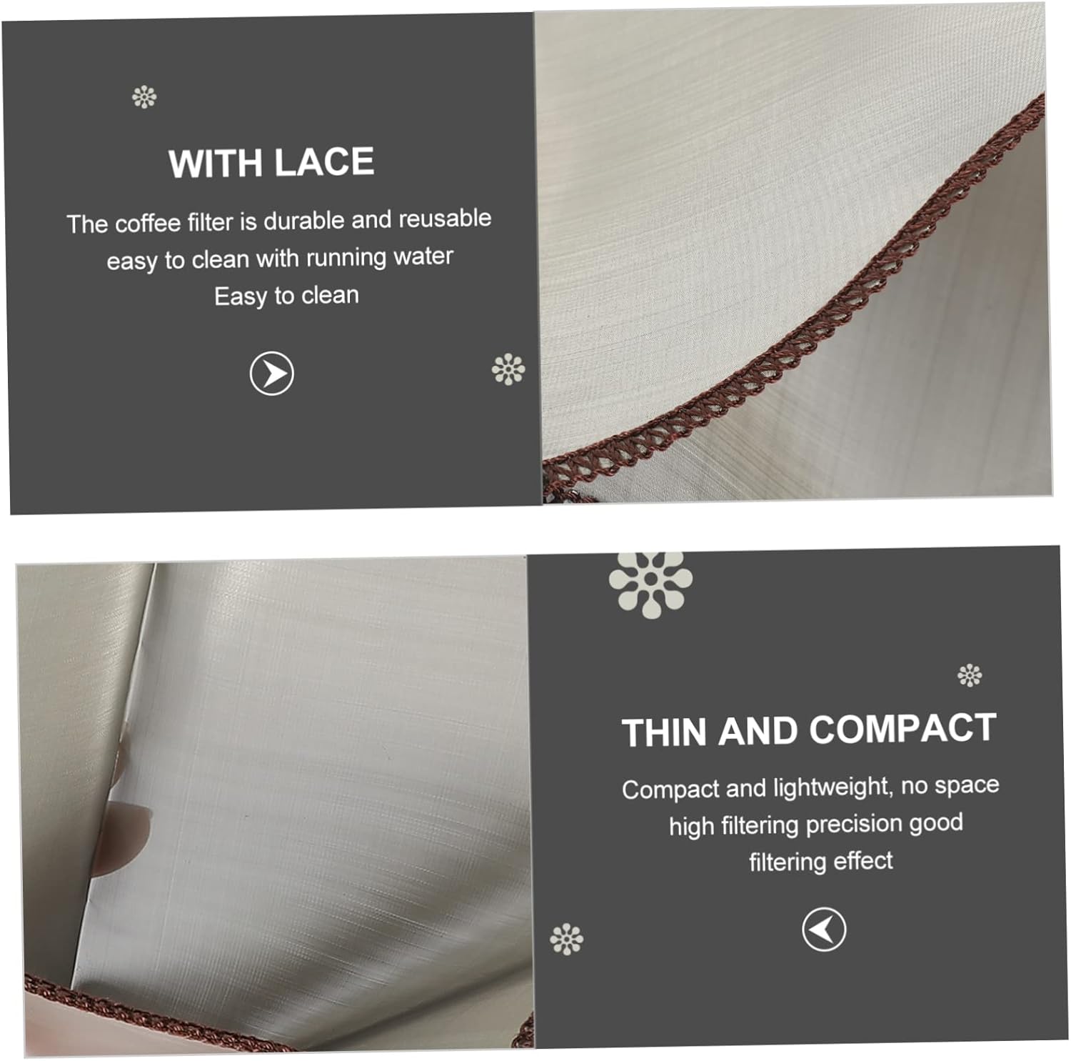 Housoutil 4pcs Stainless Steel Reusable Coffee Dripper Cone Filter for Cups and Practical Coffee Making Filter Fine Filtration for Home Brewing