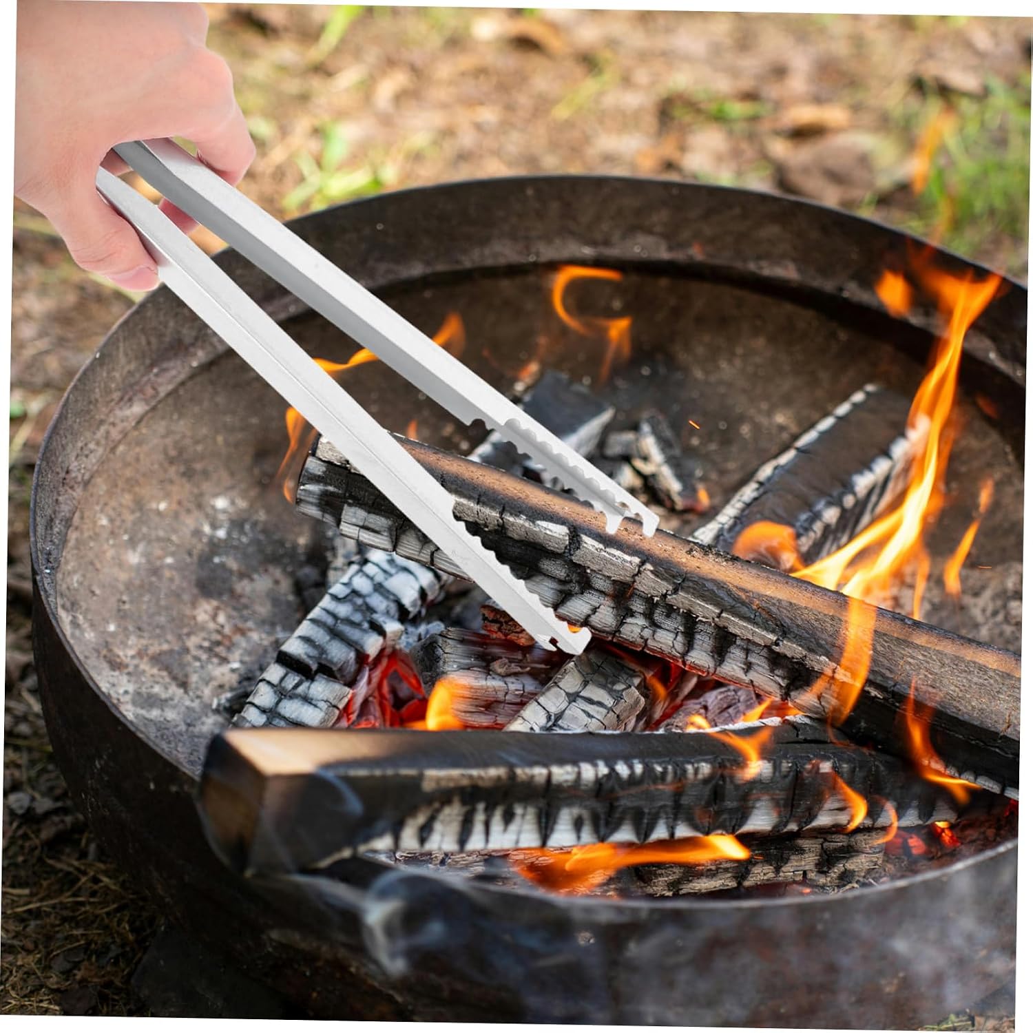 Heavy Duty Firewood Tongs for Outdoor Bonfires and Grilling