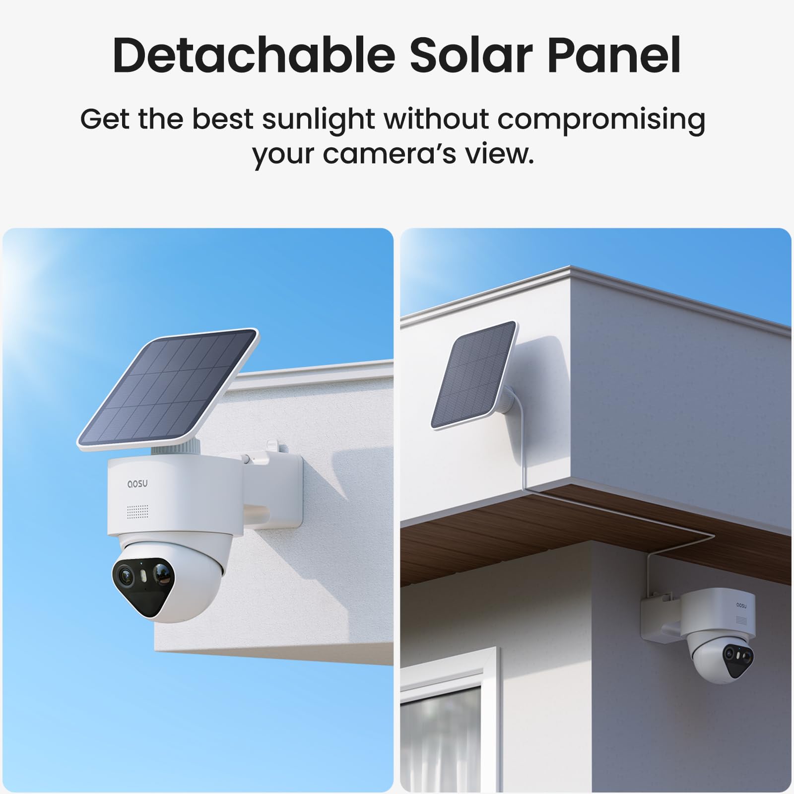 aosu T2 Ultra 4K Security Cameras Wireless Outdoor, TrueColor Night Vision, AI Triple Detection, 360° Auto Tracking, Solar Powered WiFi Camera for Home Security, 1Pack — view 7